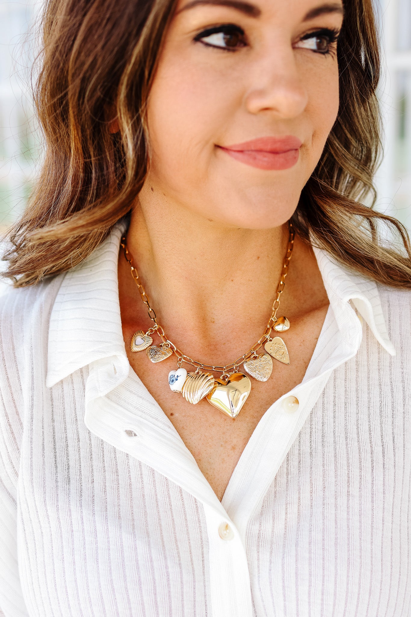 Hearts Hearts Hearts Multi Charm Necklace