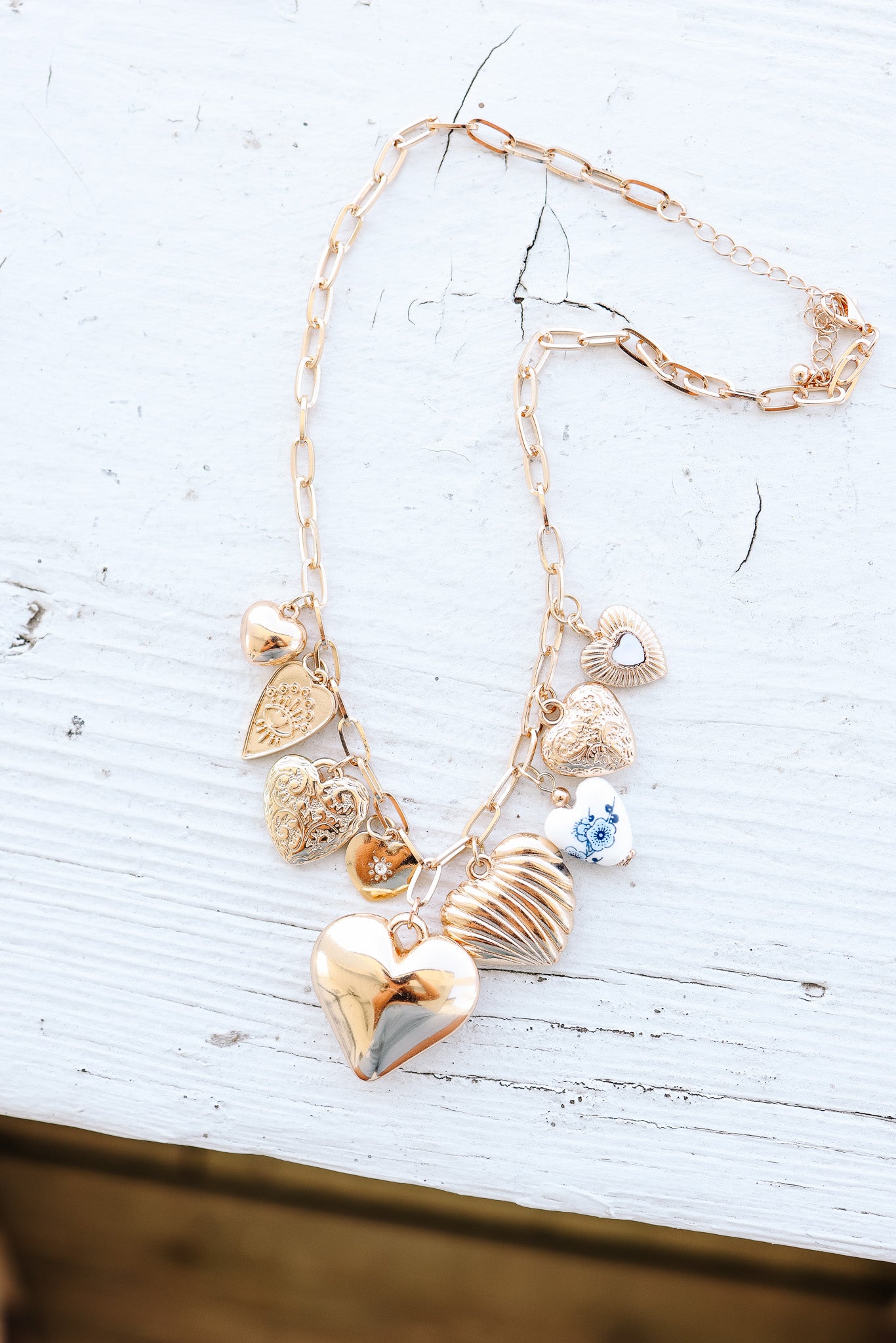 Hearts Hearts Hearts Multi Charm Necklace
