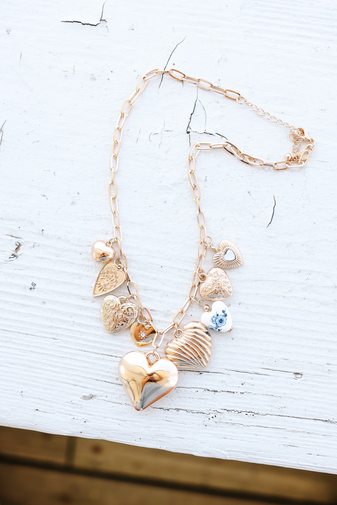 Hearts Hearts Hearts Multi Charm Necklace