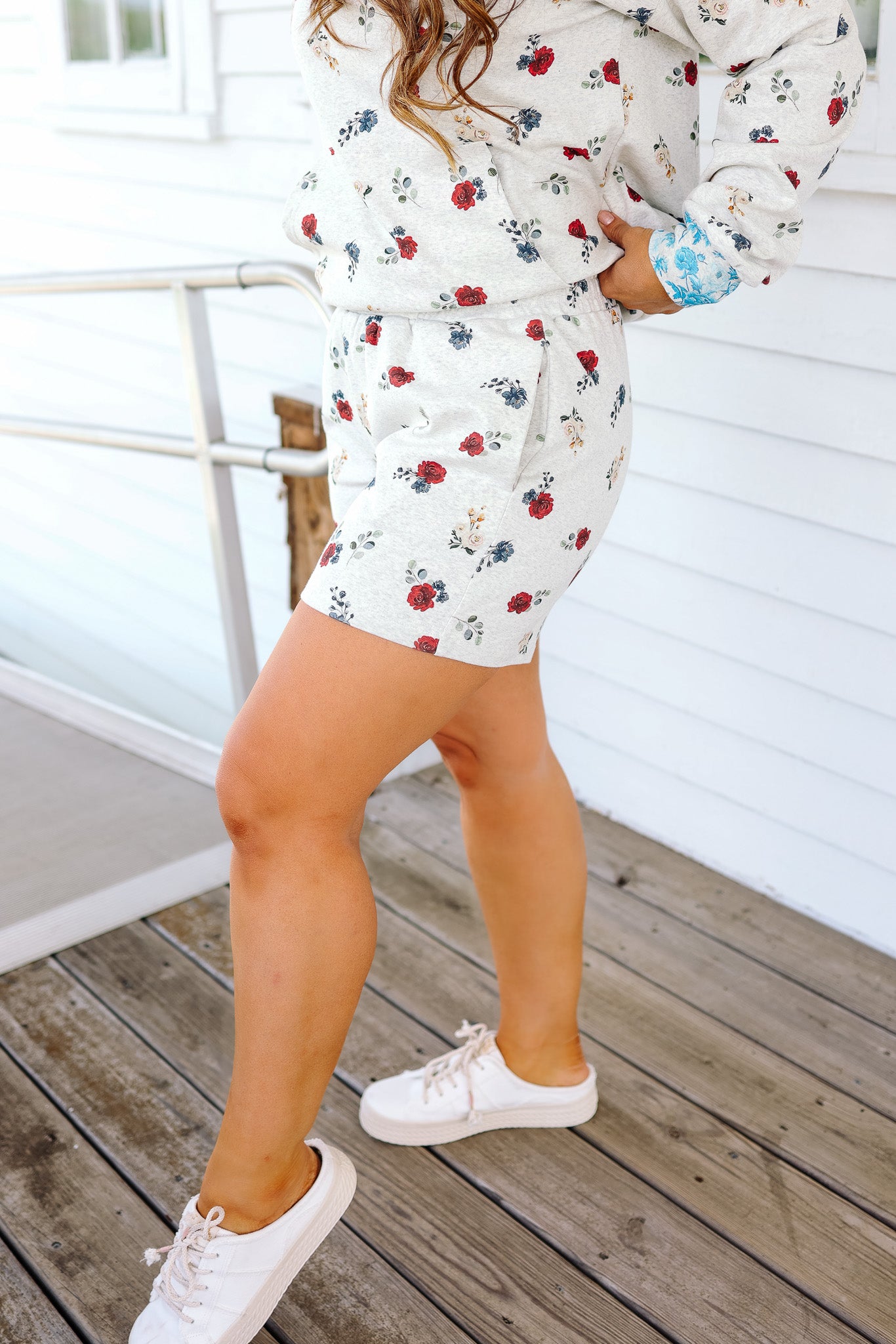 University Shorts - Red, White & Bloom