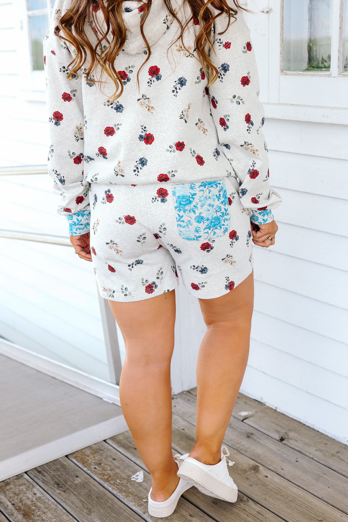 University Shorts - Red, White & Bloom