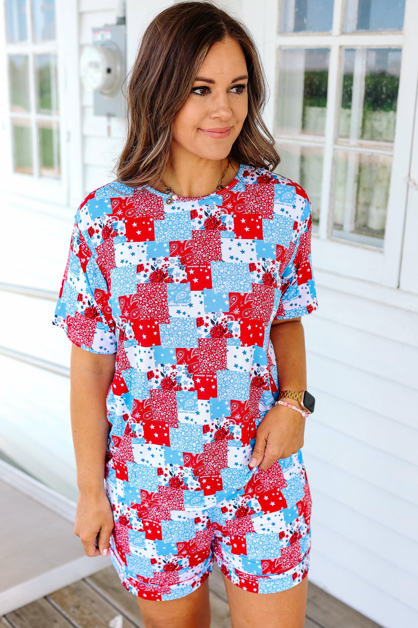 Shorts Pajama Set - Patchwork Patriot