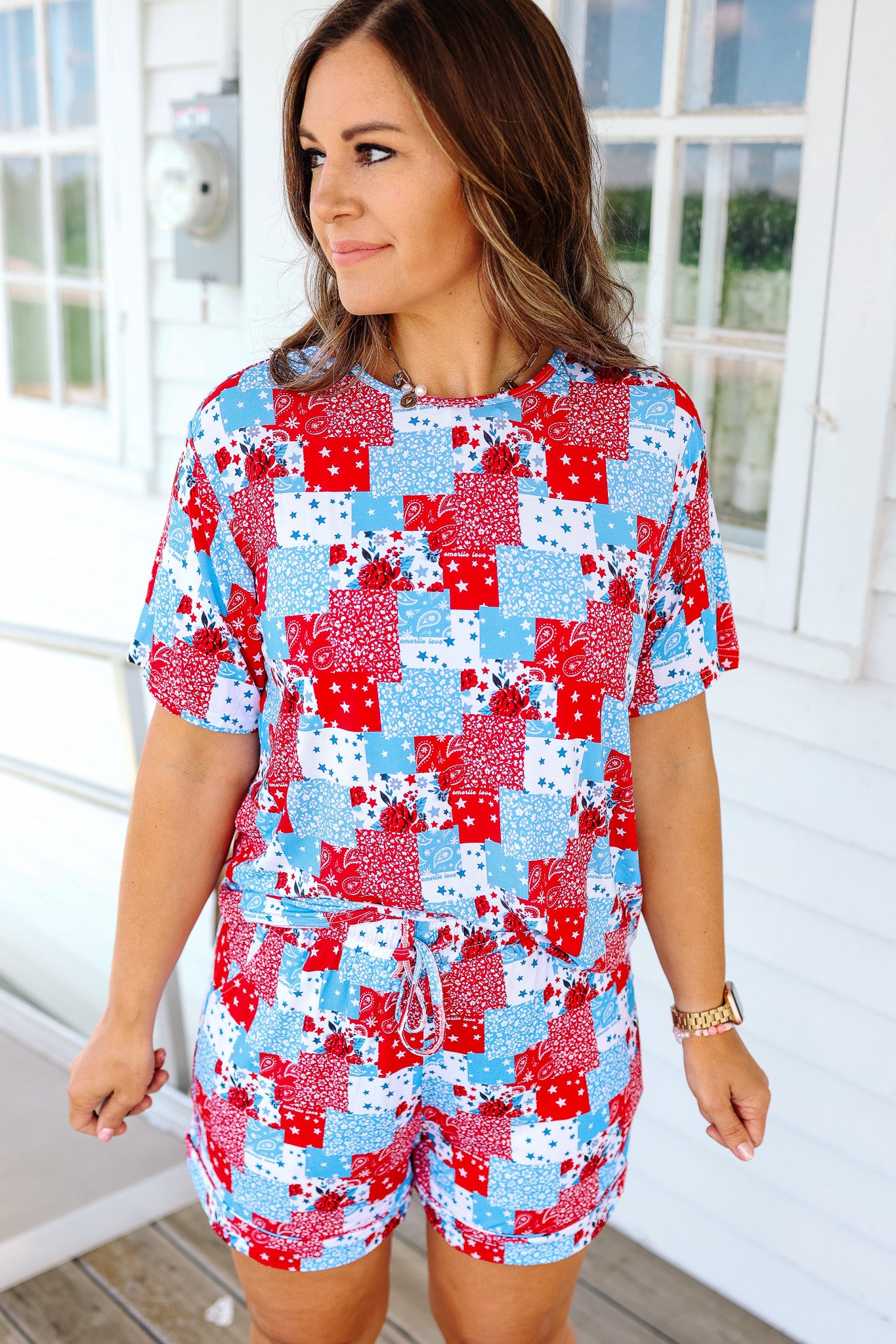 Shorts Pajama Set - Patchwork Patriot