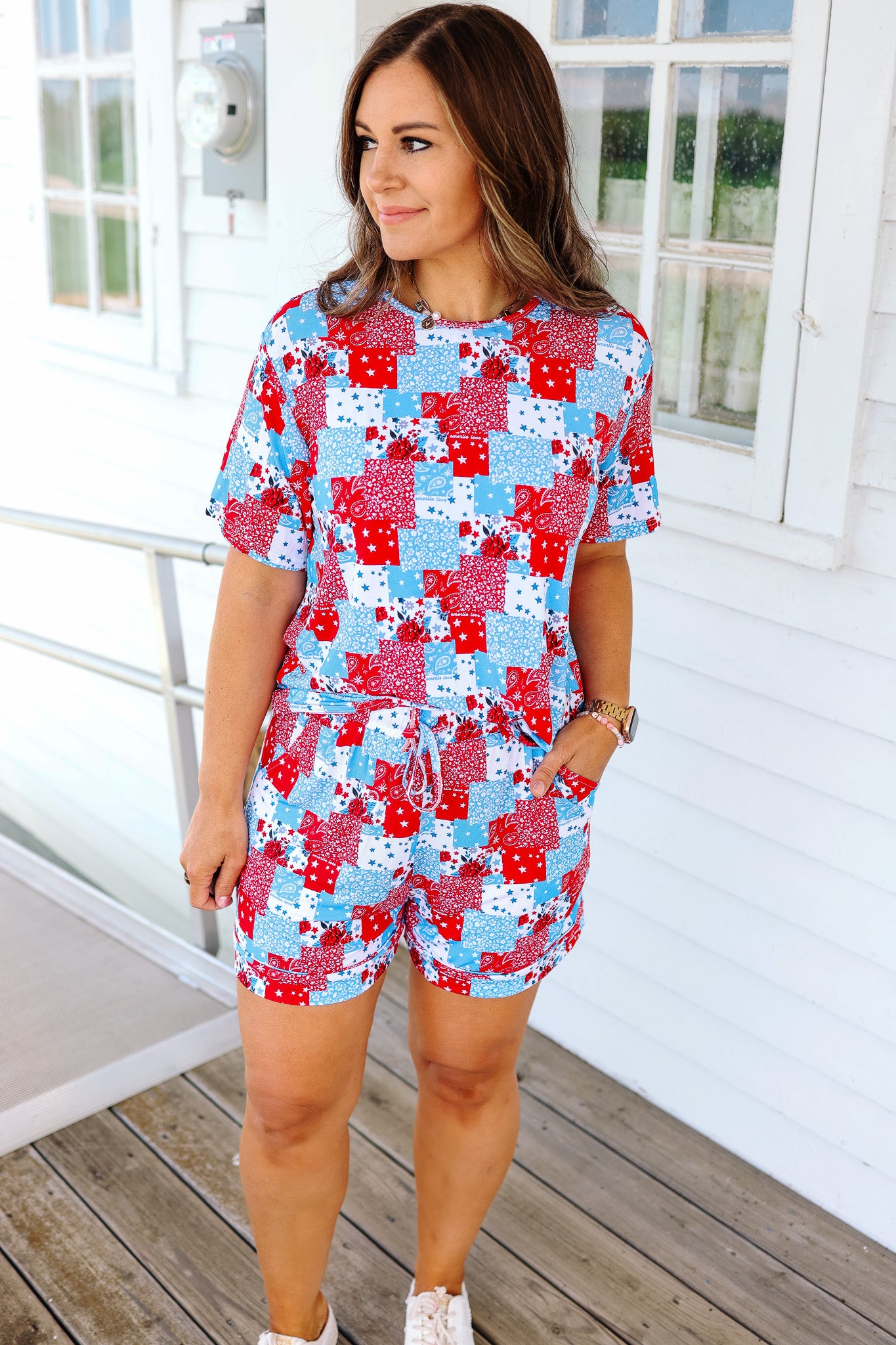 Shorts Pajama Set - Patchwork Patriot