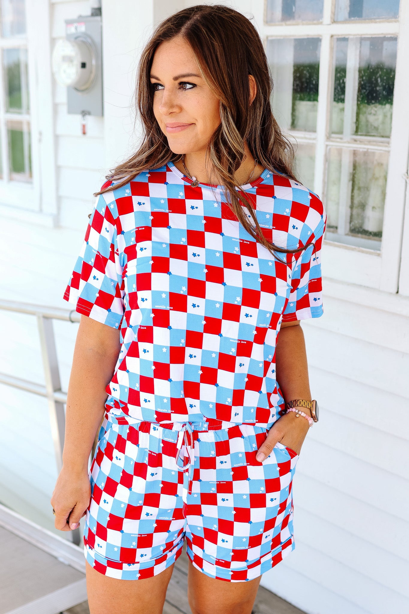 Shorts Pajama Set - Stars & Checkers