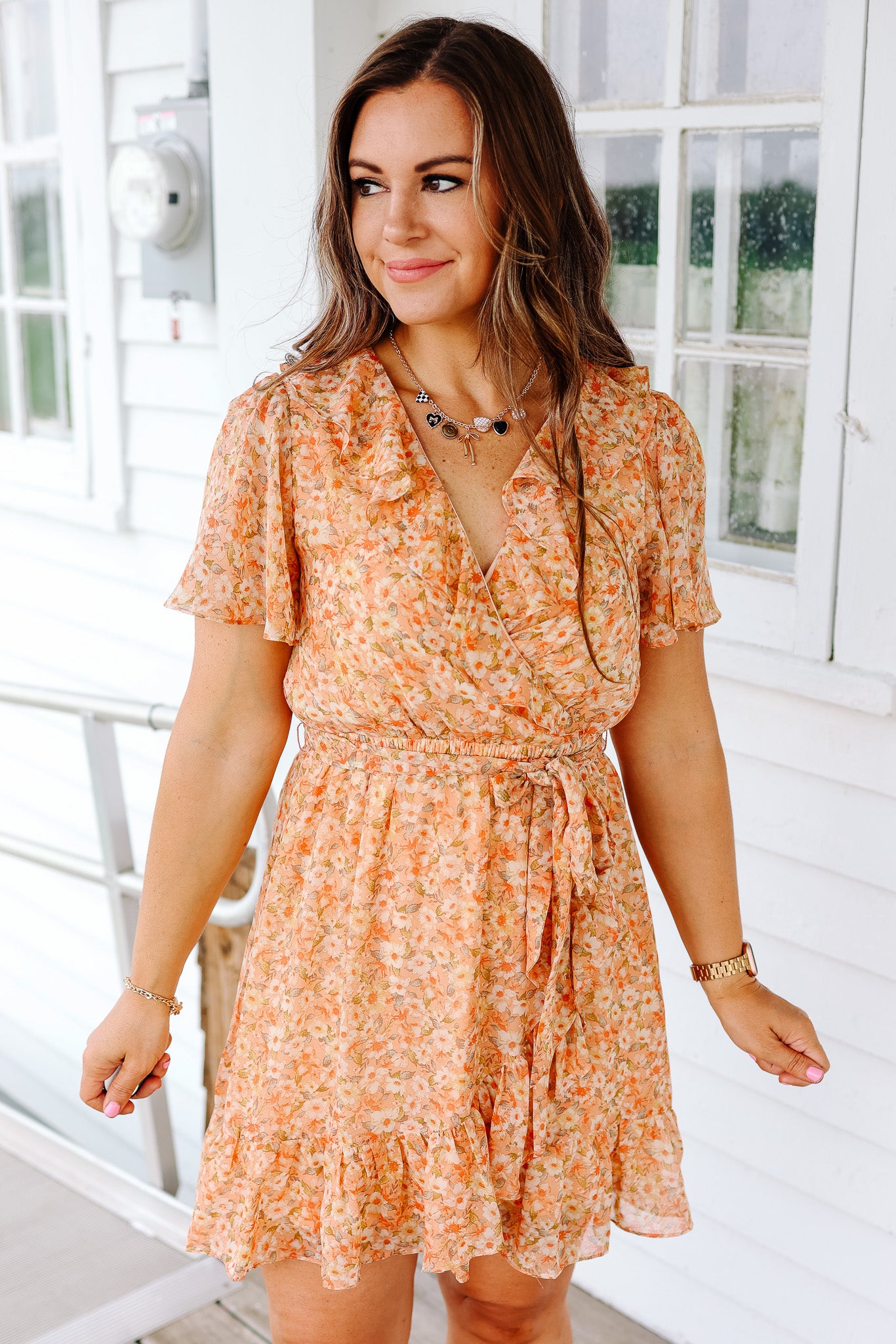 Reva Ruffle Floral Printed Dress