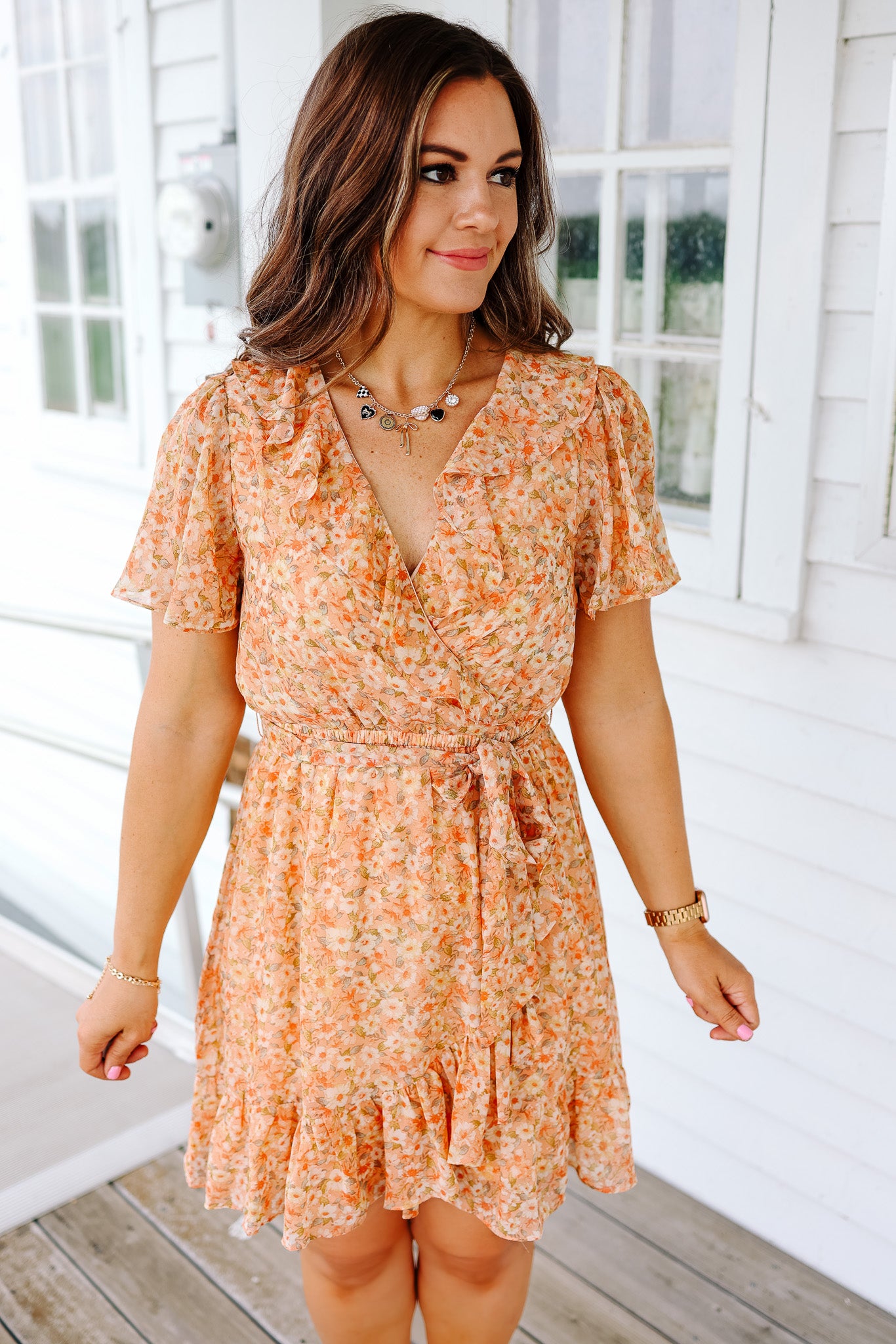 Reva Ruffle Floral Printed Dress