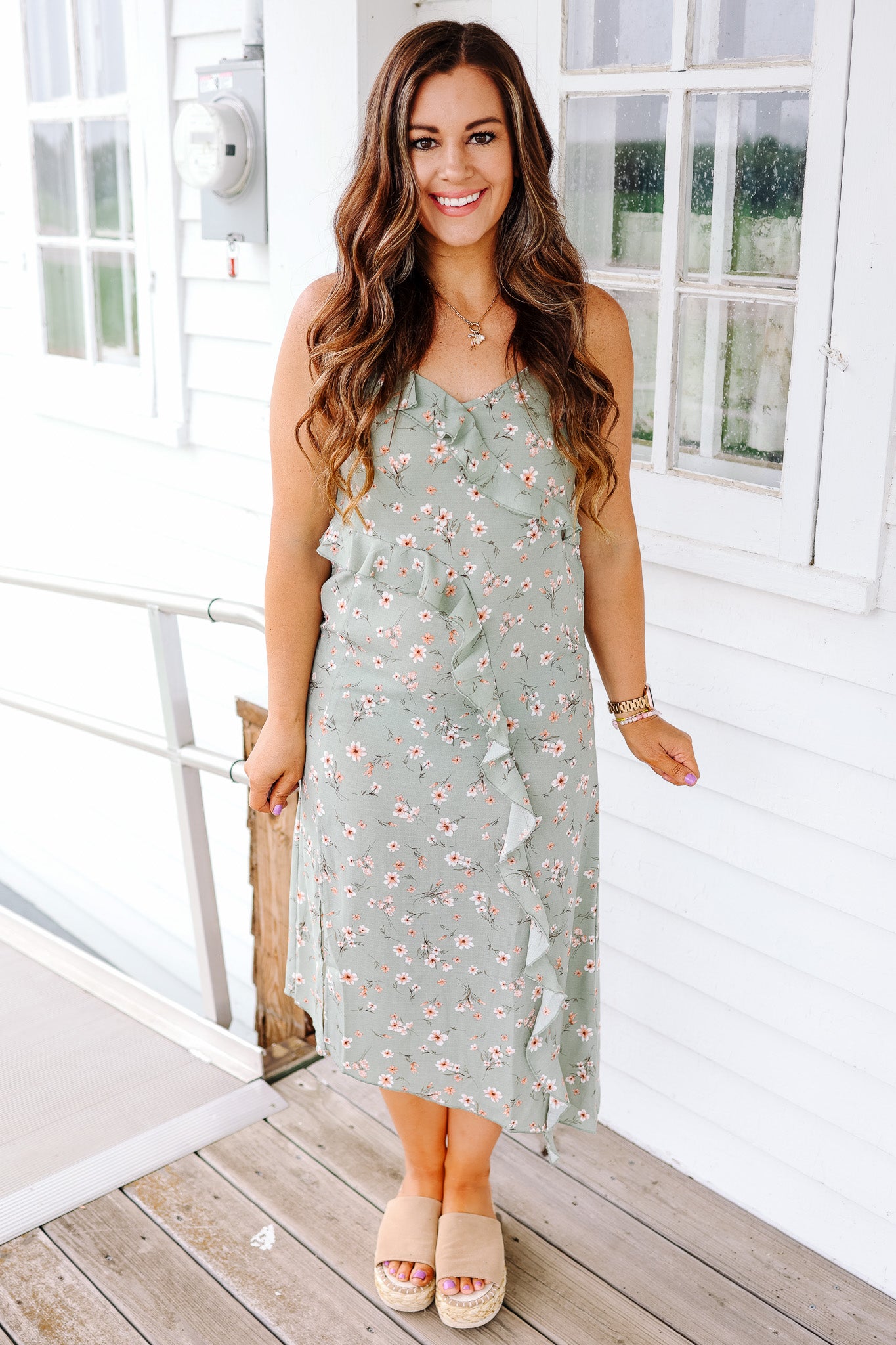 Madi Floral Ruffle Cami Dress