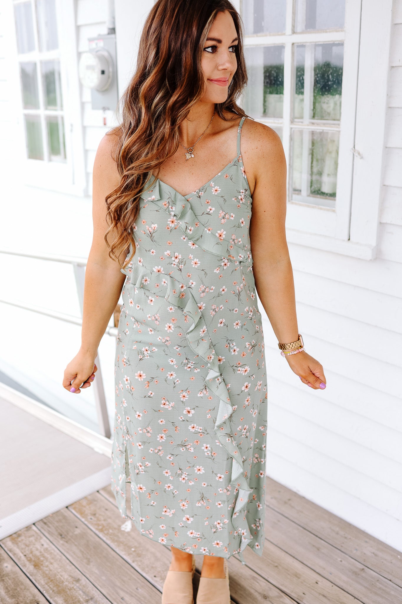 Madi Floral Ruffle Cami Dress