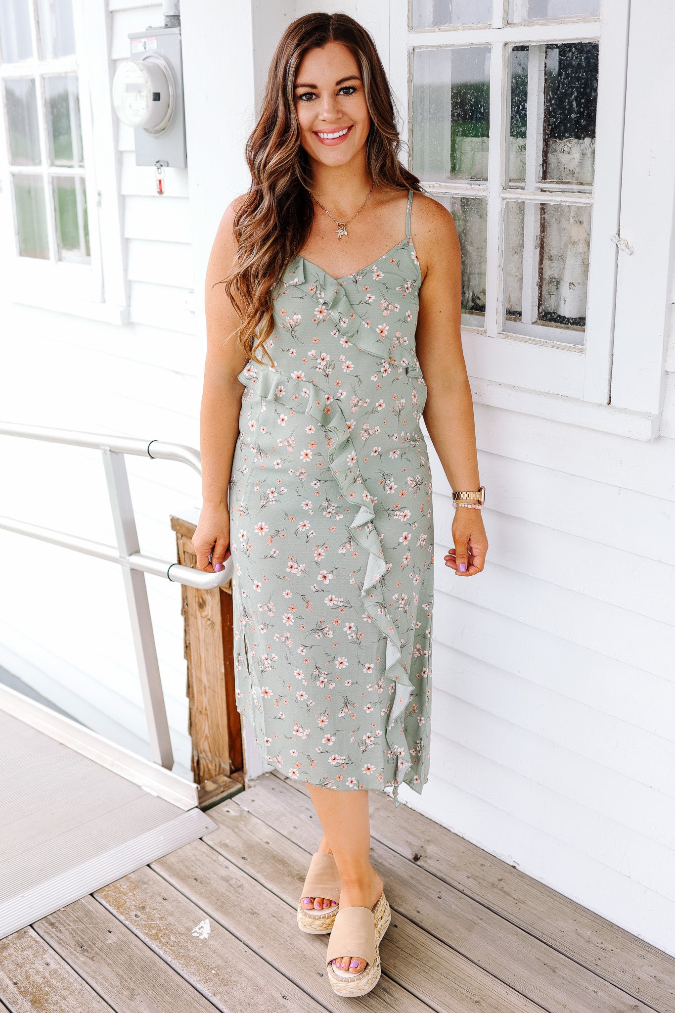 Madi Floral Ruffle Cami Dress