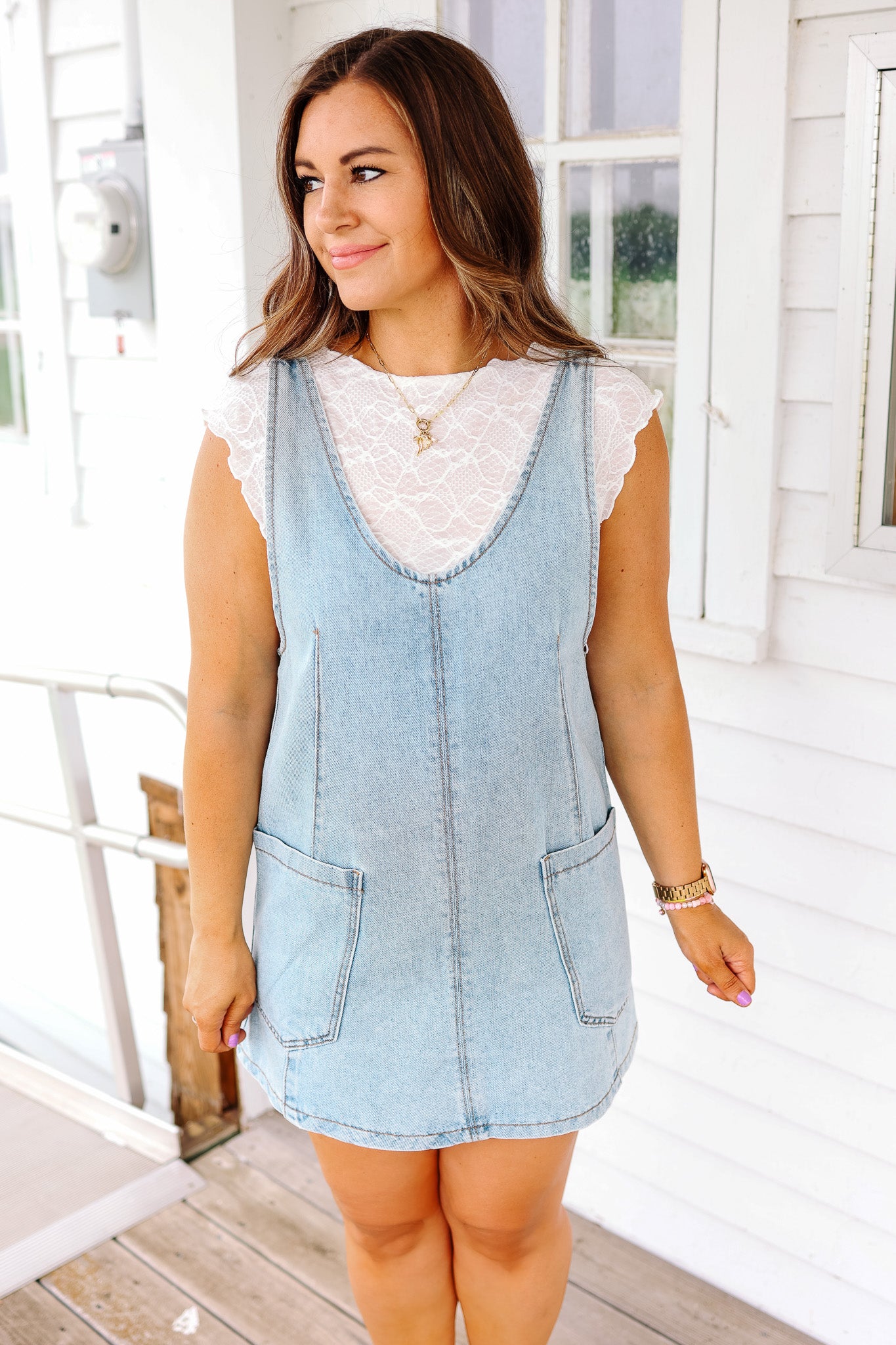 Nina Denim Overall Dress