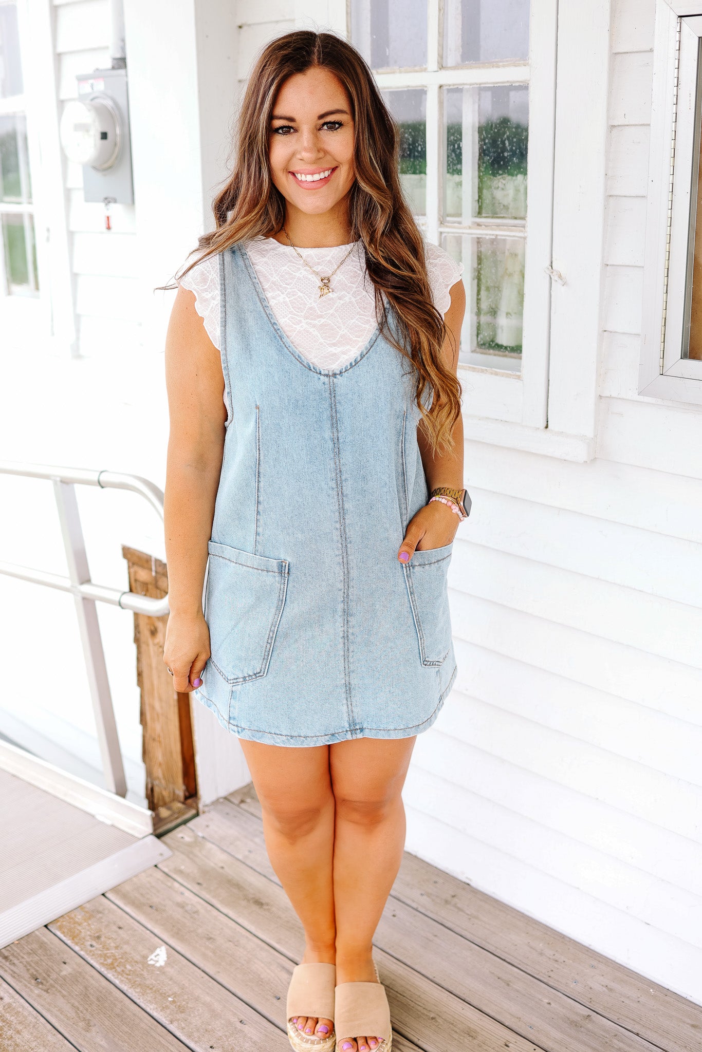 Nina Denim Overall Dress