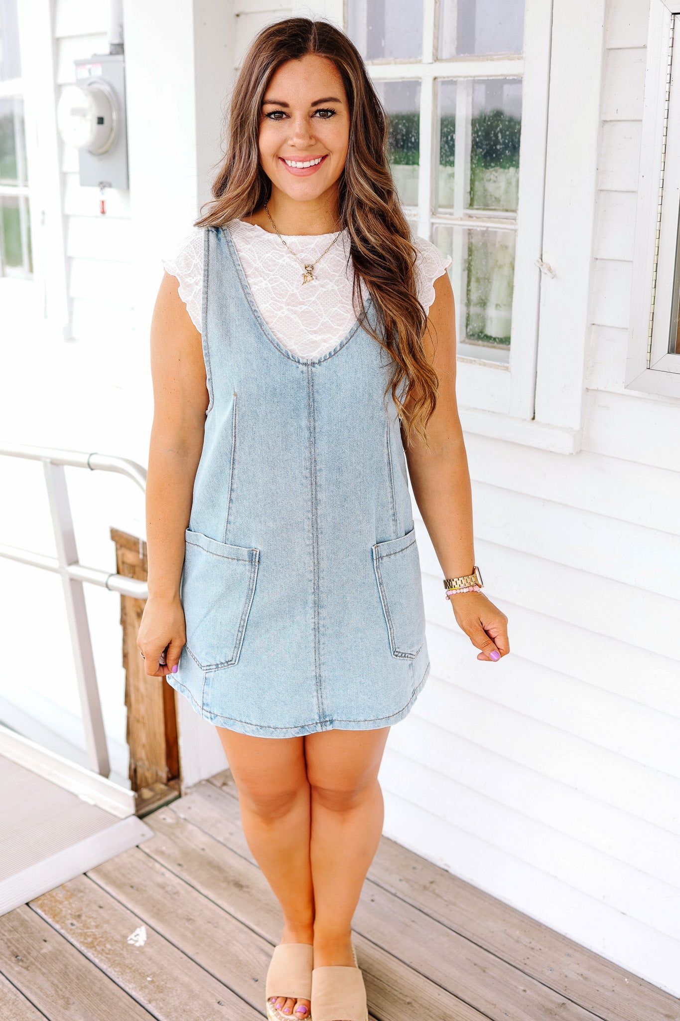 Nina Denim Overall Dress