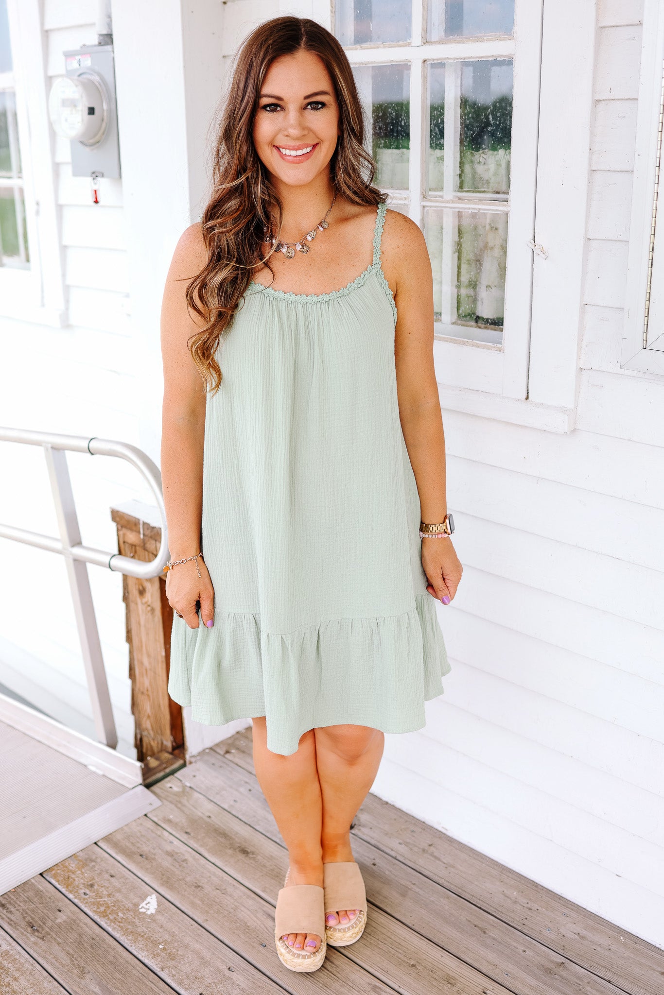 Victoria Floral Trim Dress