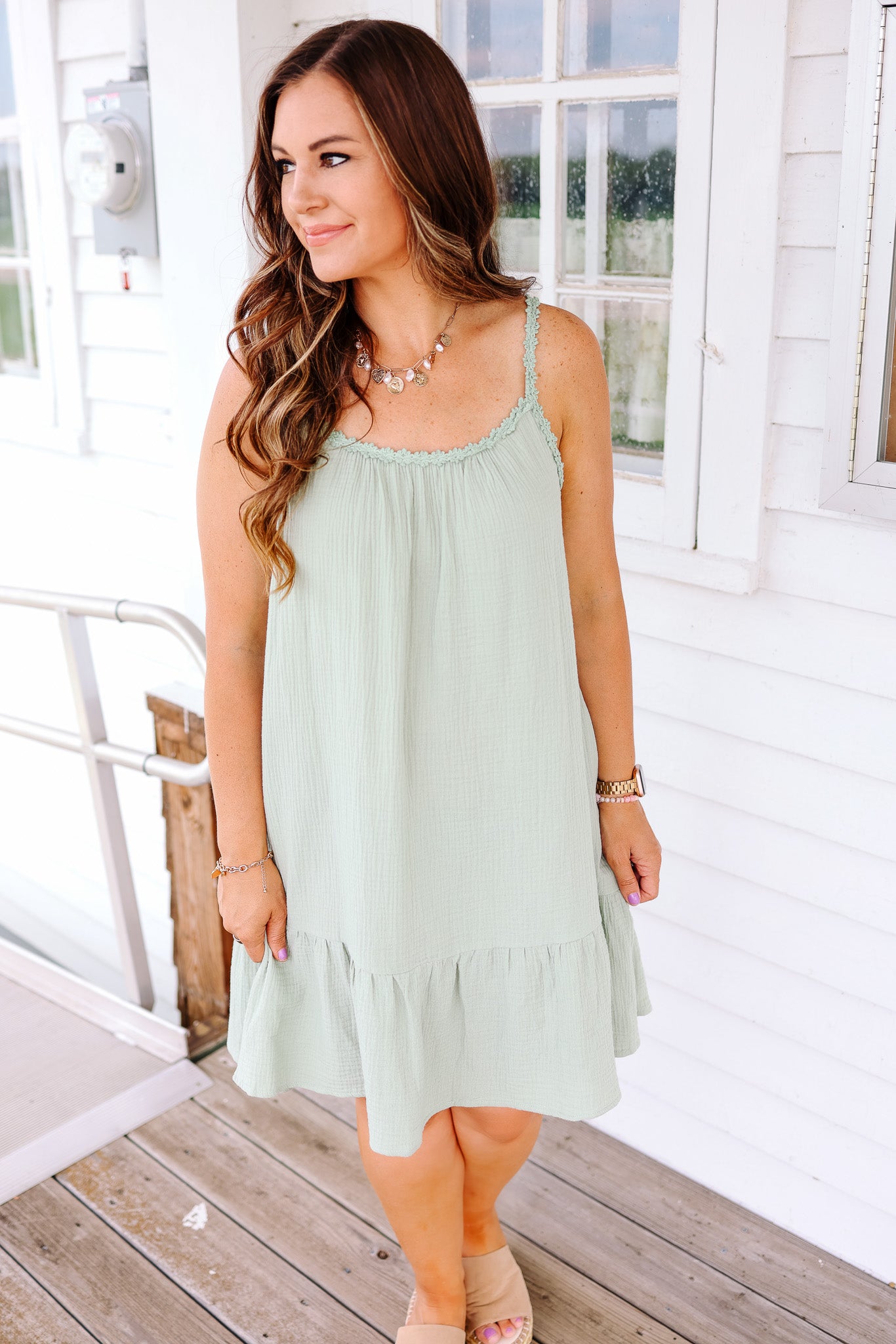 Victoria Floral Trim Dress