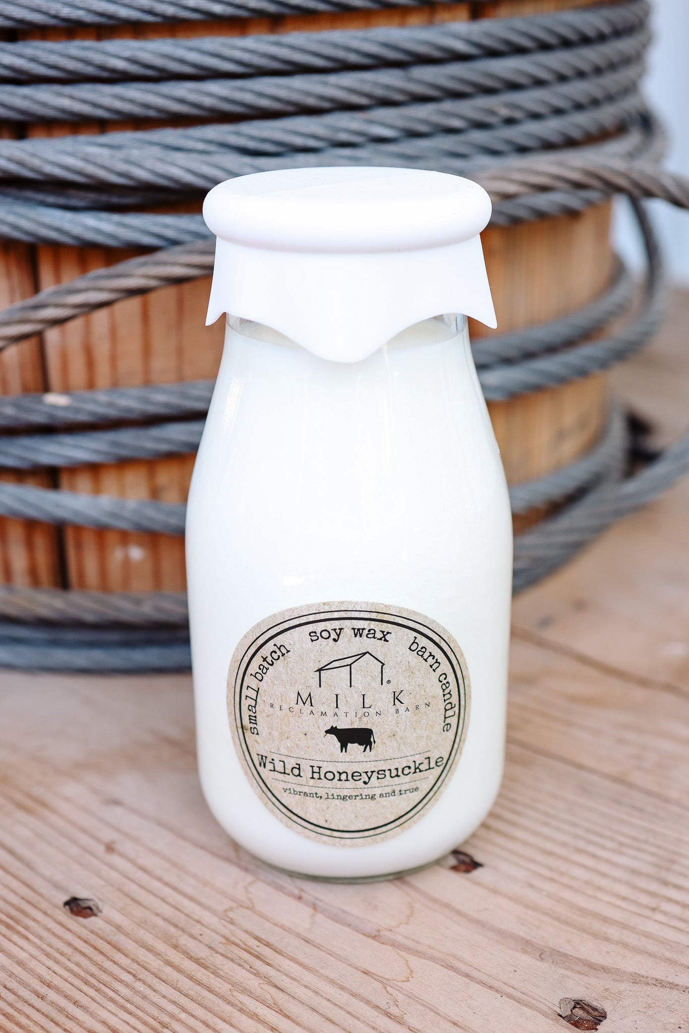 Milk Bottle Candle - Wild Honeysuckle 13oz