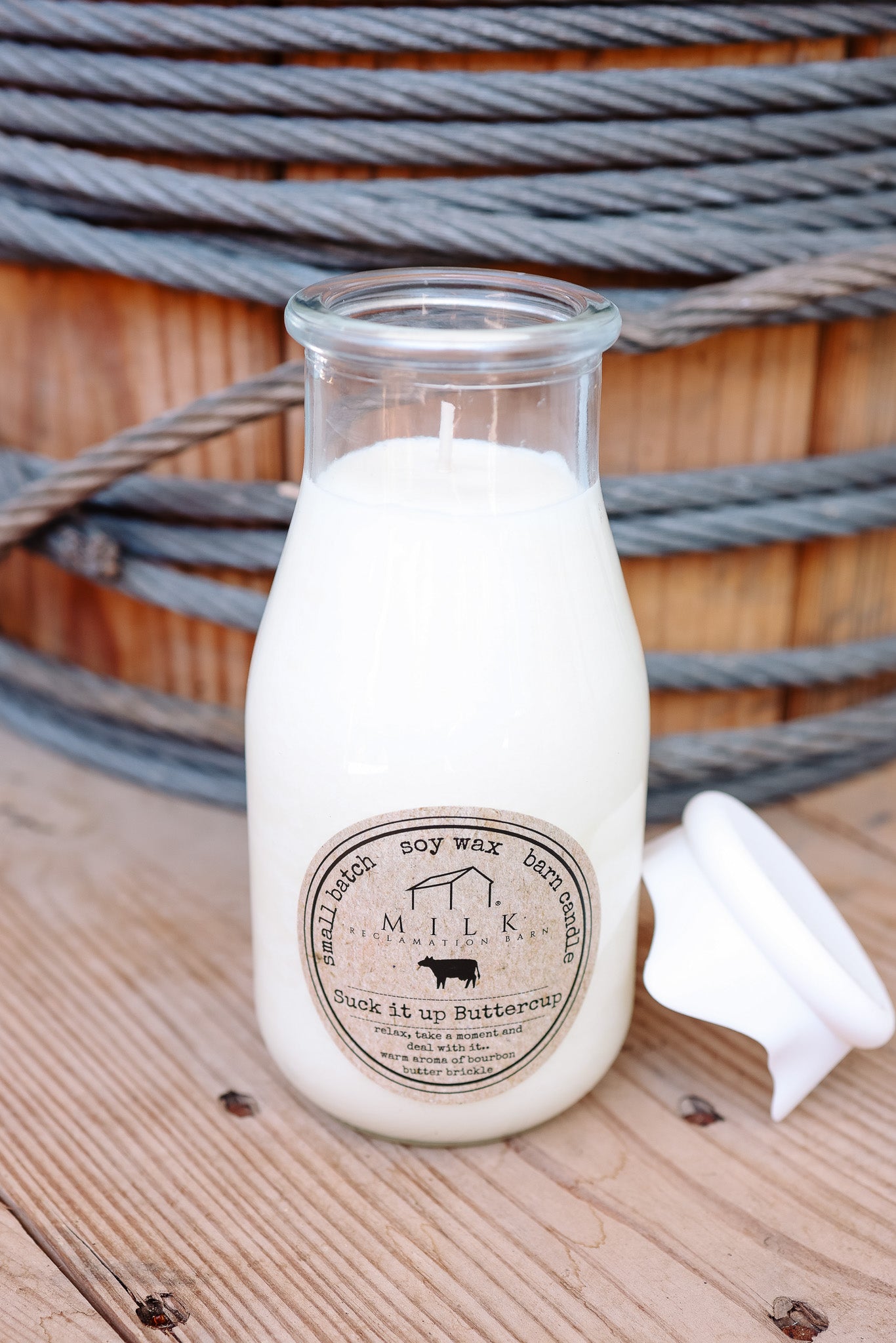 Milk Bottle Candle - Suck it Up Buttercup 13oz