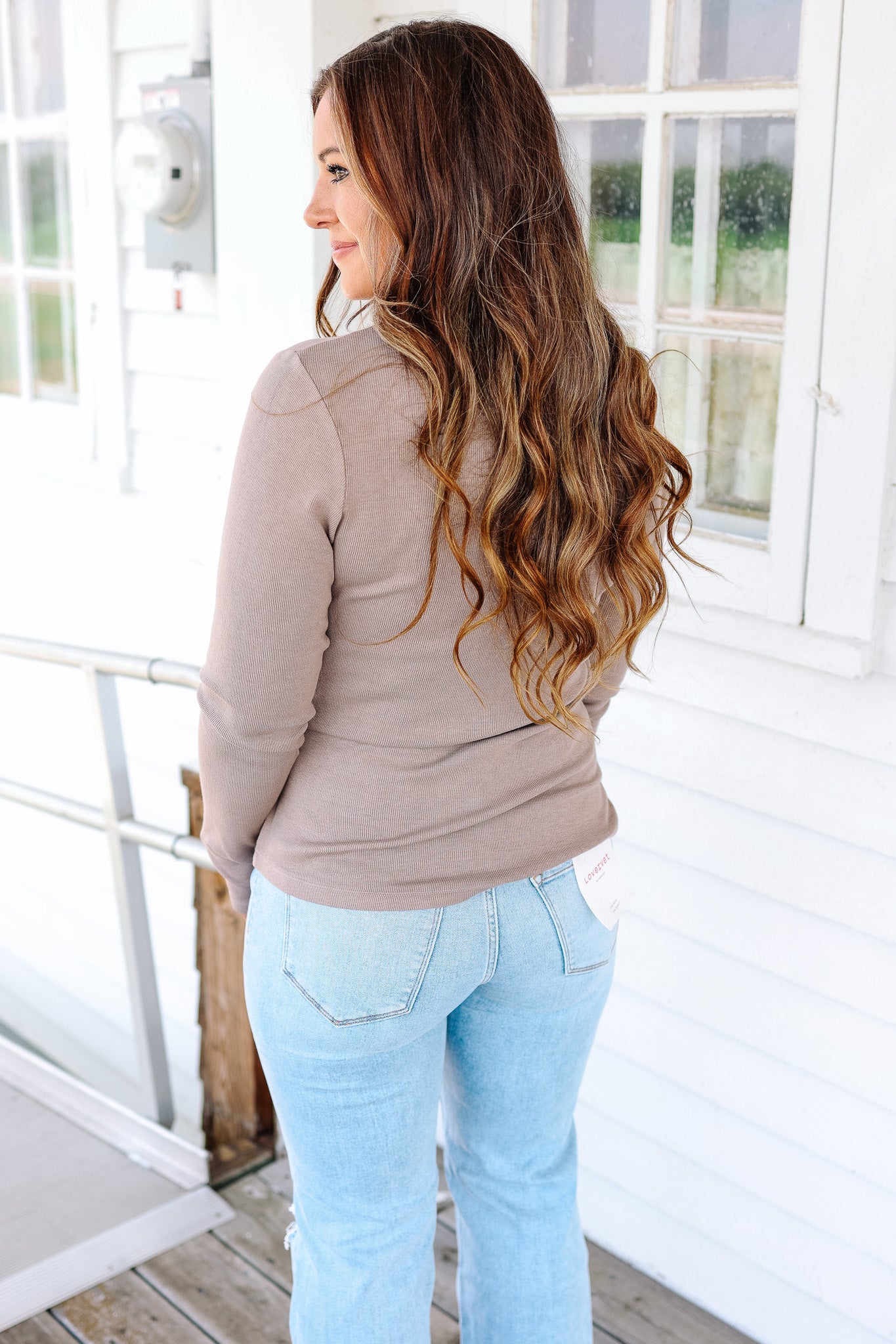 Amelia Crew Neck Long Sleeve - Taupe