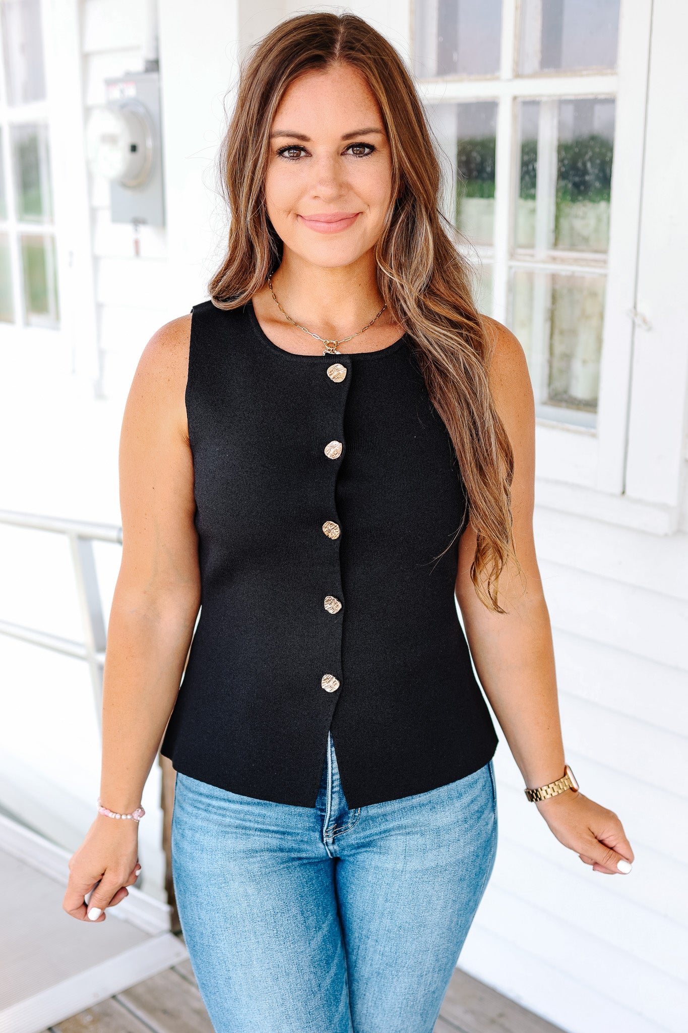 Kaylee Sleeveless Longline Sweater Vest