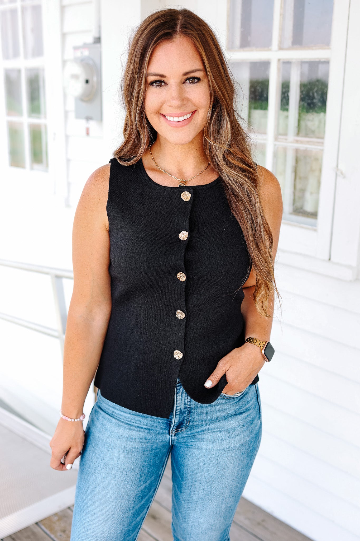 Kaylee Sleeveless Longline Sweater Vest