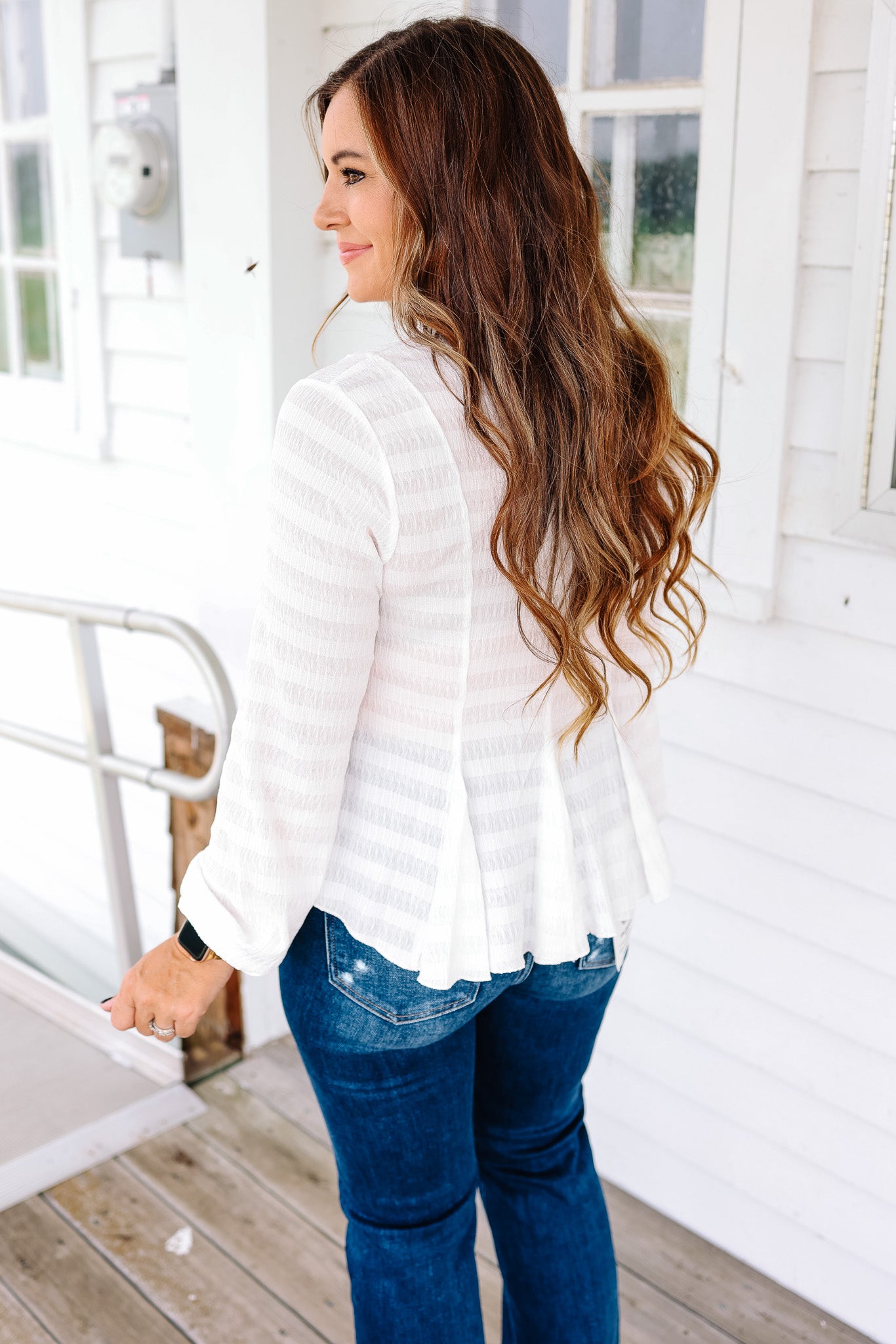 Lola Texture Knit Top - Off White