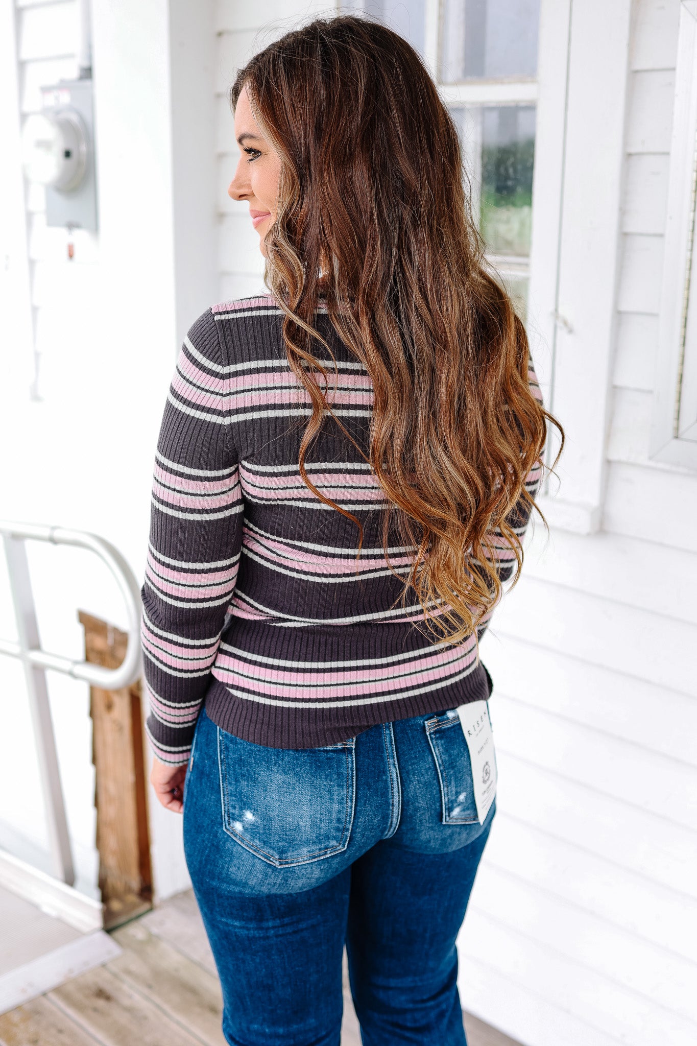 Bekah Ribbed Striped Top