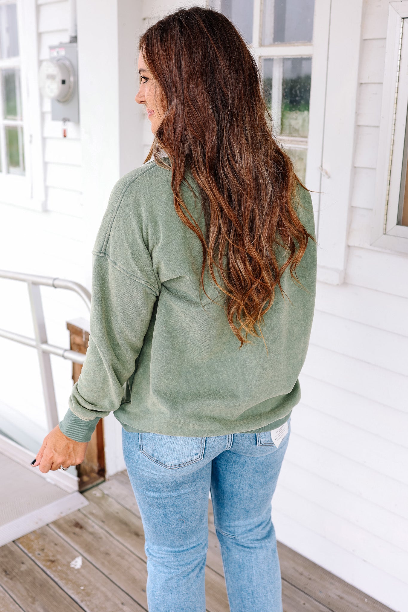 Gia Snow Wash Sweatshirt - Green