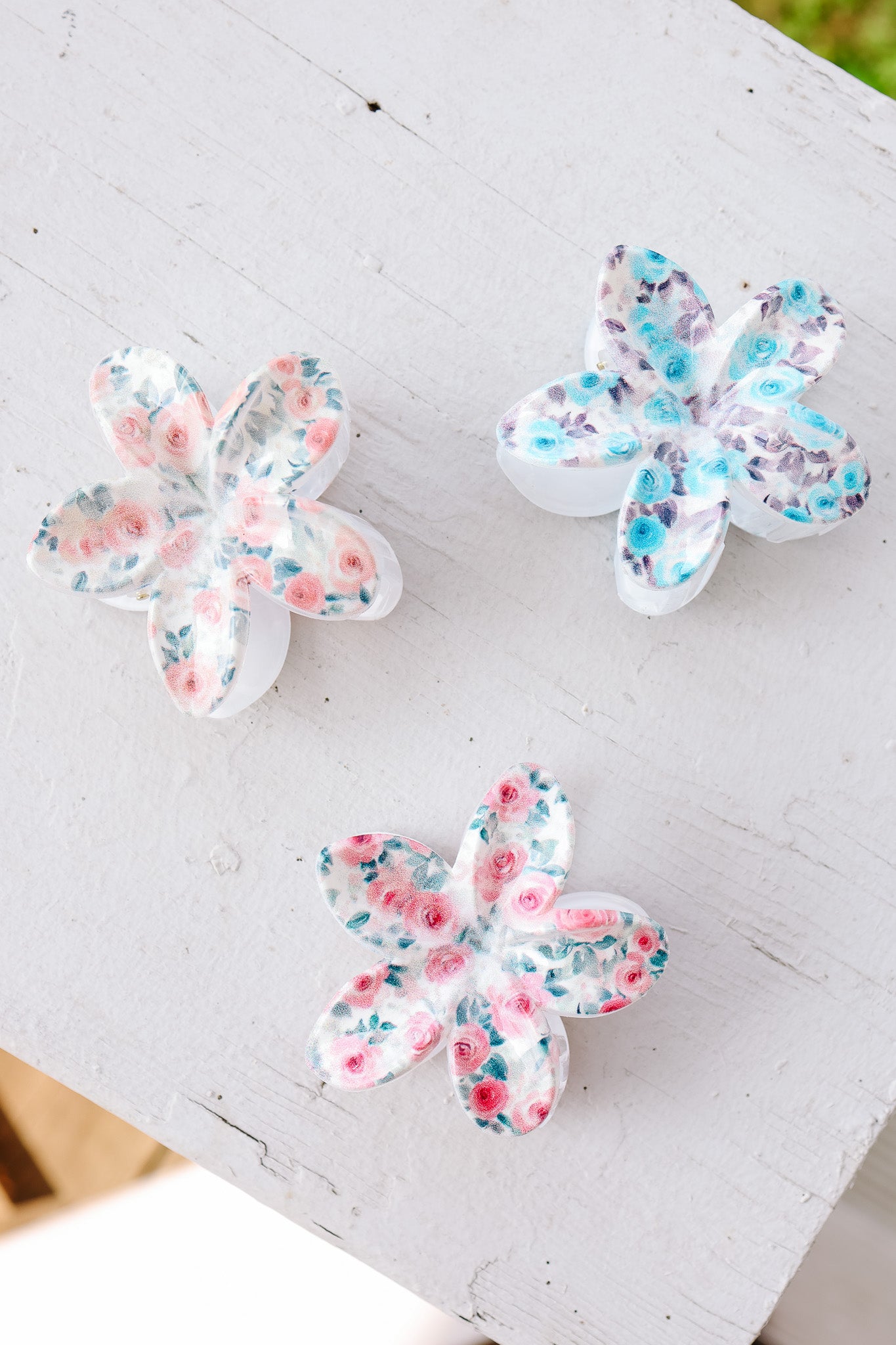 Flower Floral Hair Claw Clips Pack