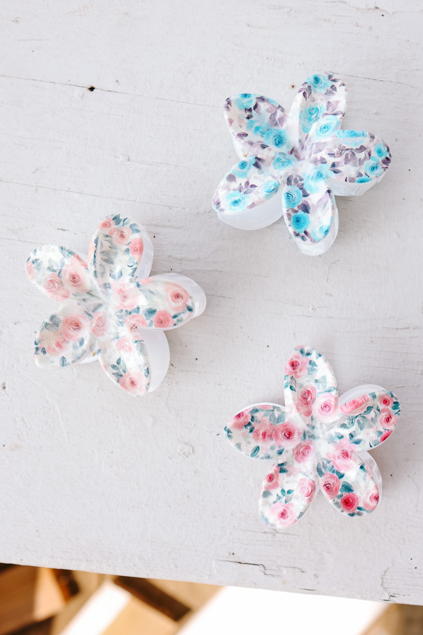 Flower Floral Hair Claw Clips Pack