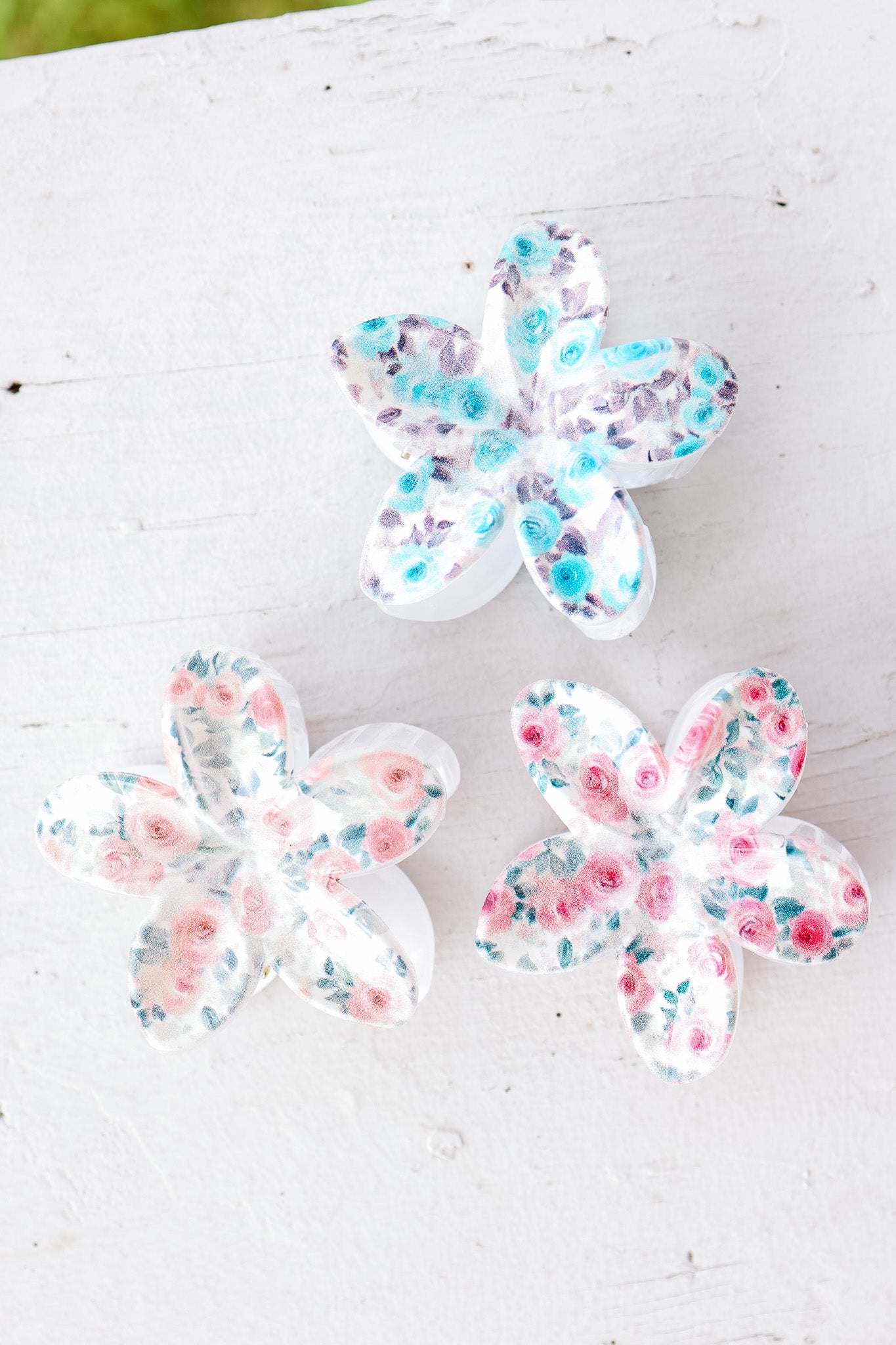 Flower Floral Hair Claw Clips Pack
