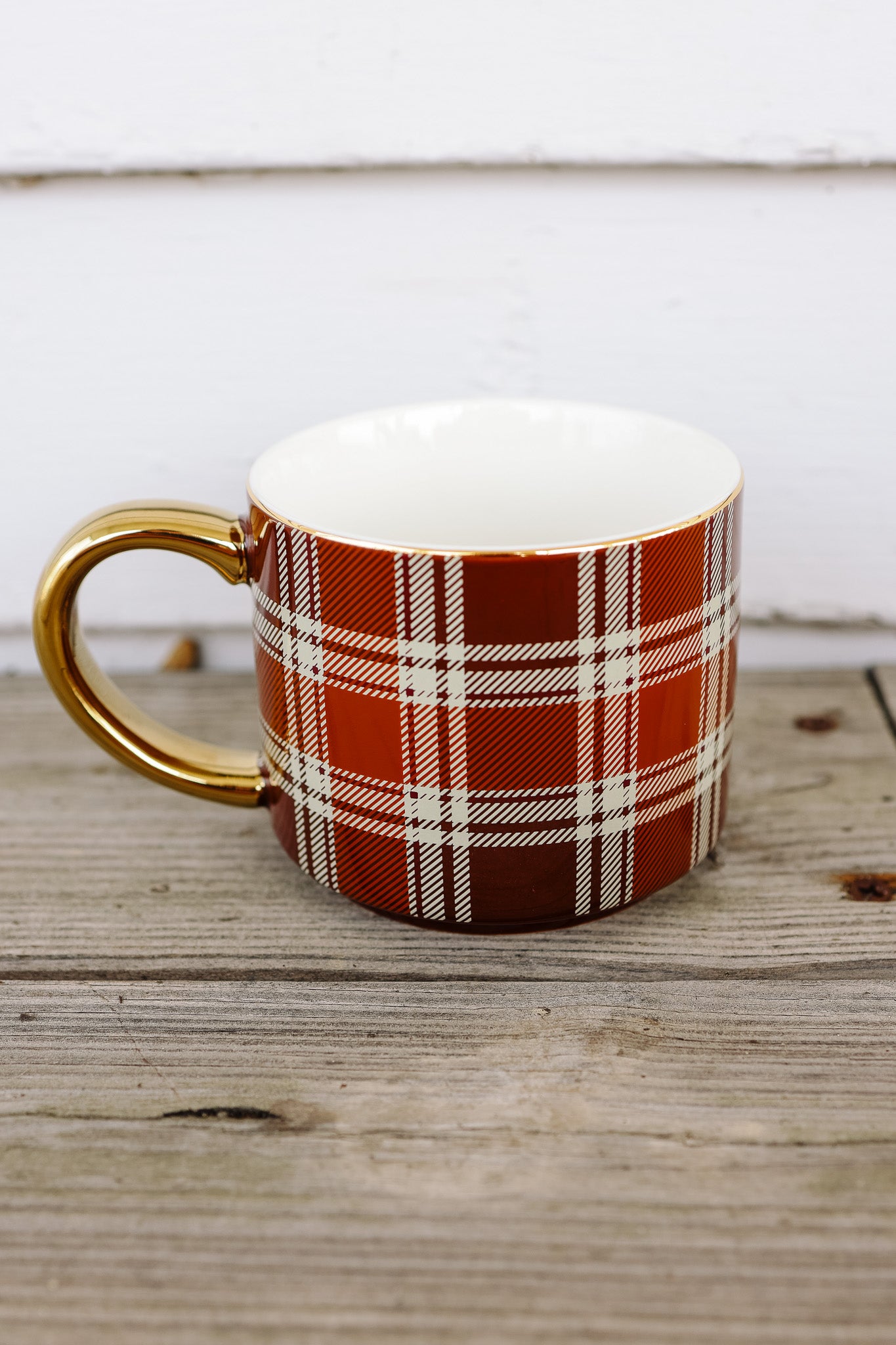 Brown Plaid Coffee Mug
