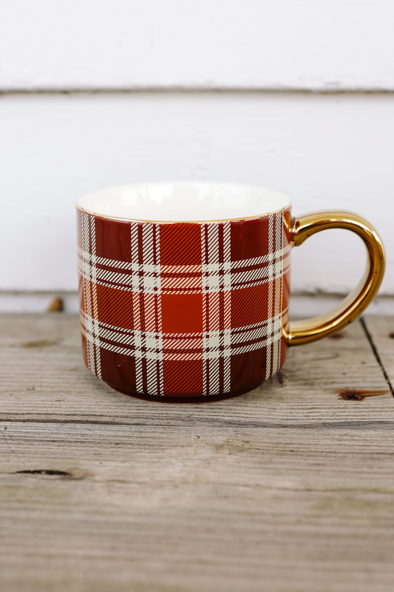 Brown Plaid Coffee Mug