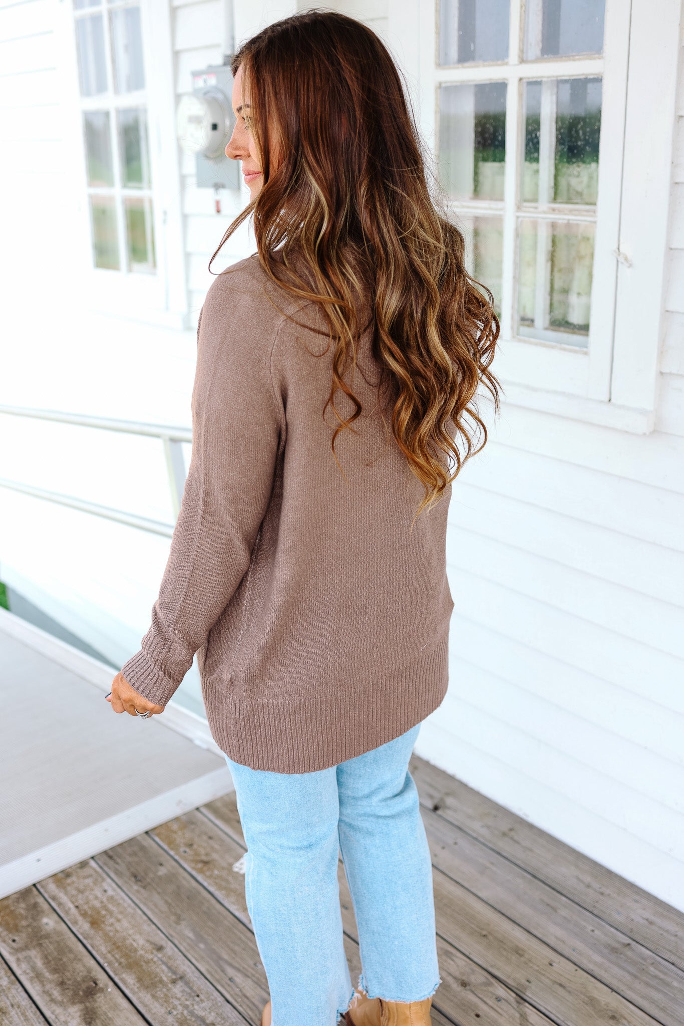 Rowen Wide Ribbed Cardigan - Cappuccino
