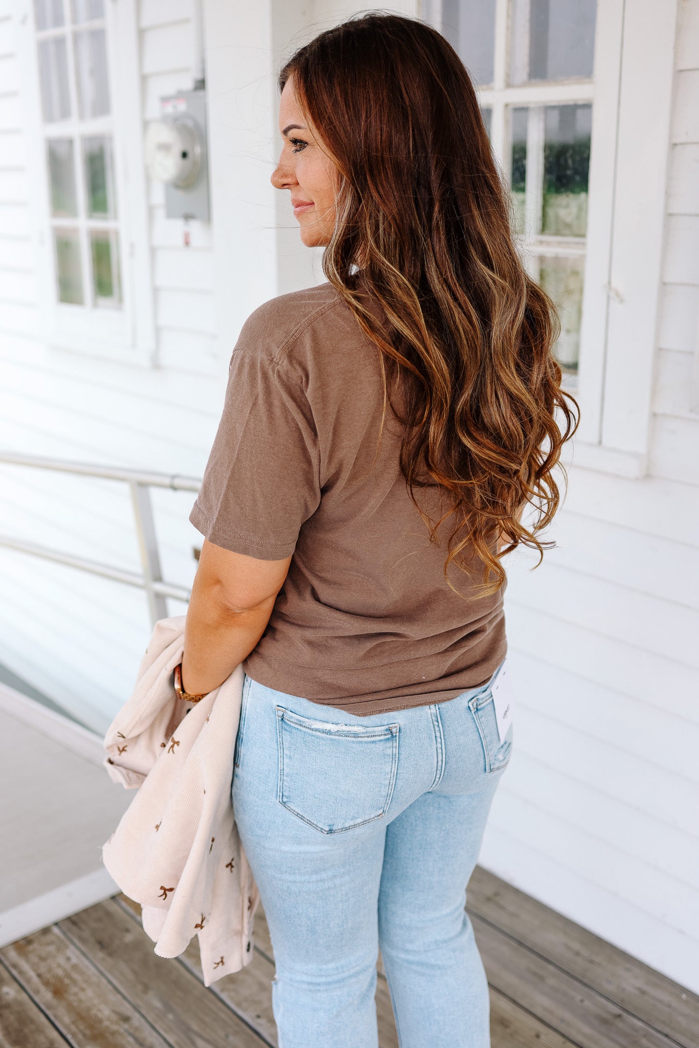 Coffee Weather Block Letters Graphic Tee - Espresso
