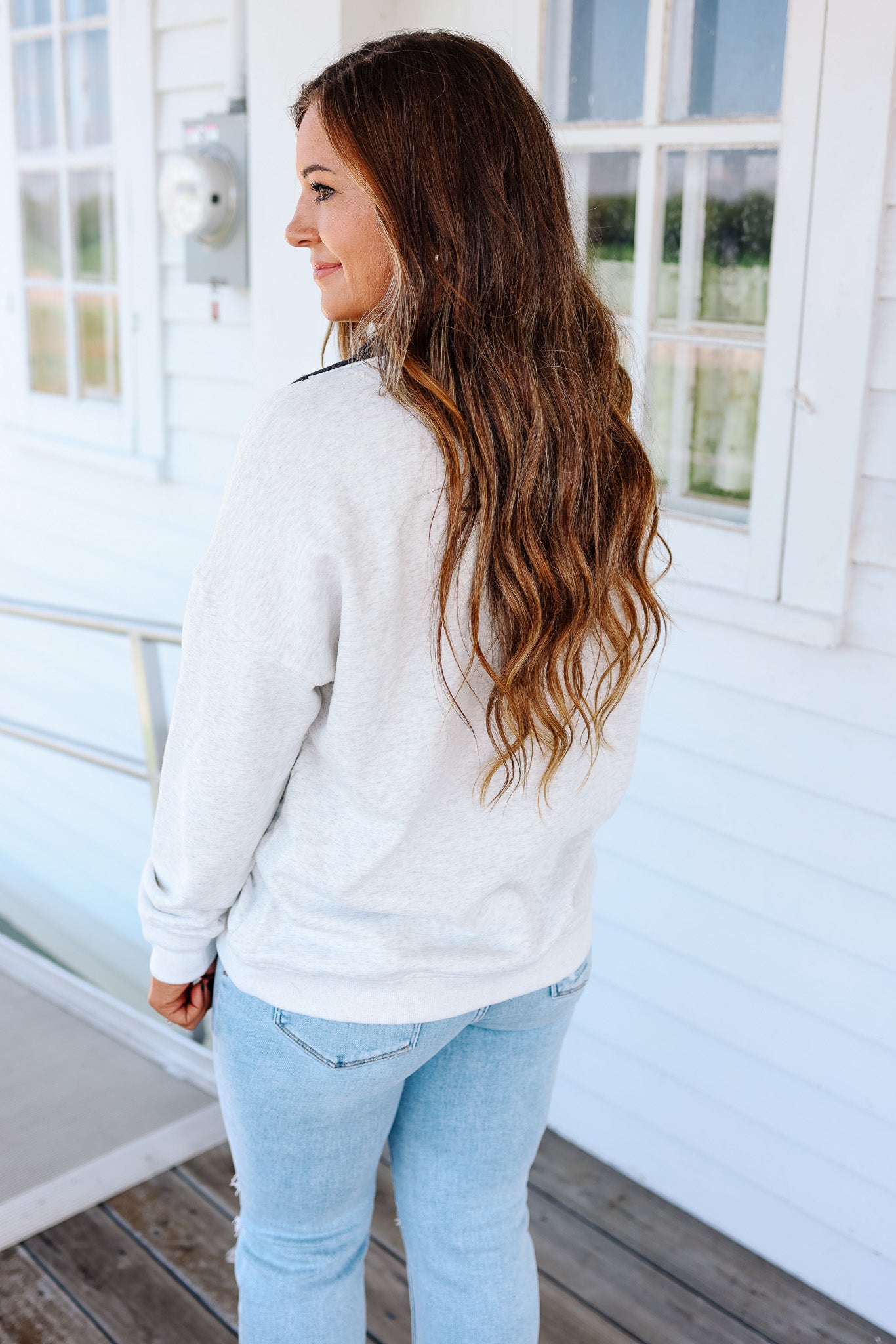 Gia Snow Wash Sweatshirt - Heather Grey