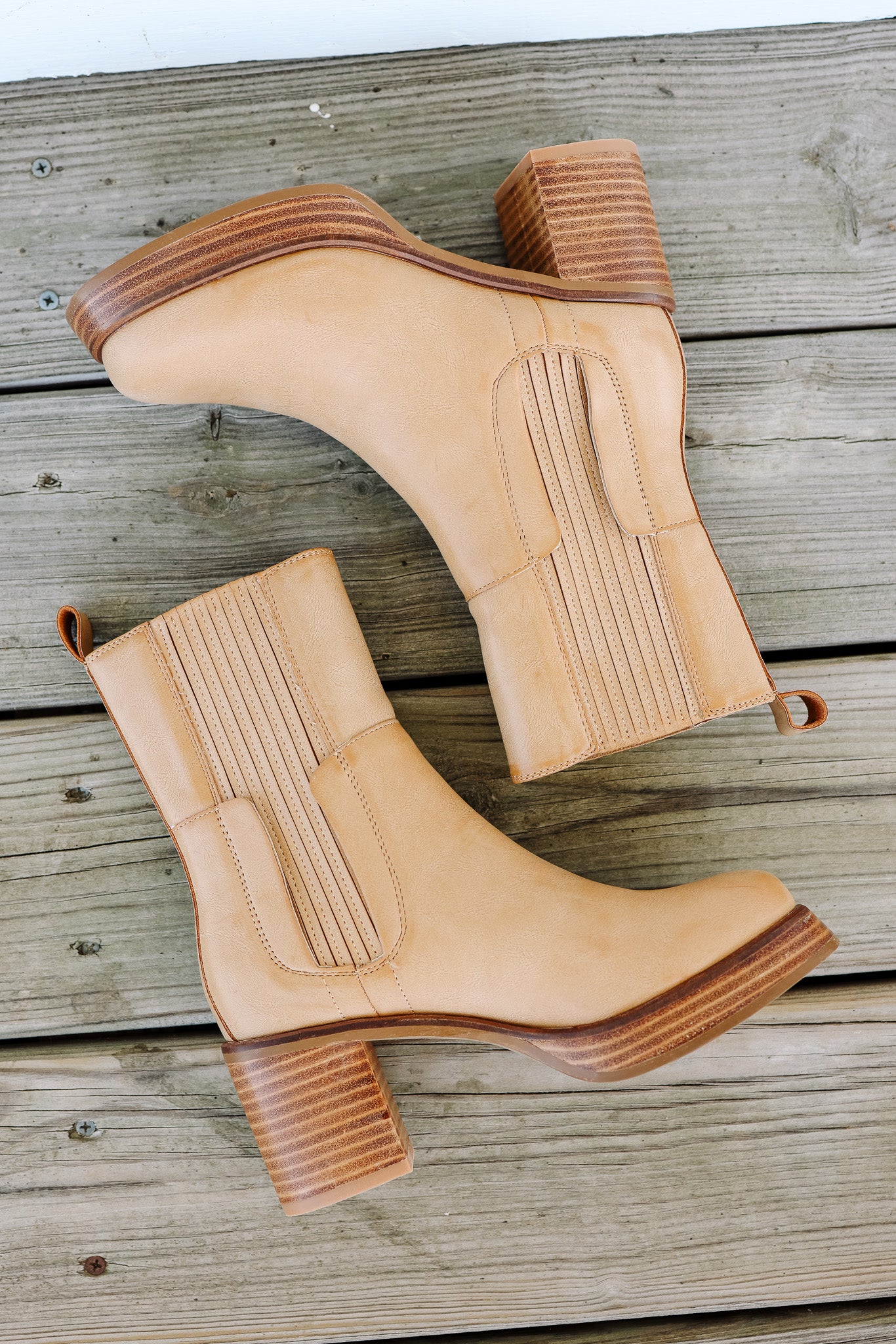 Tricia Platform Mid-Calf Booties - Tan