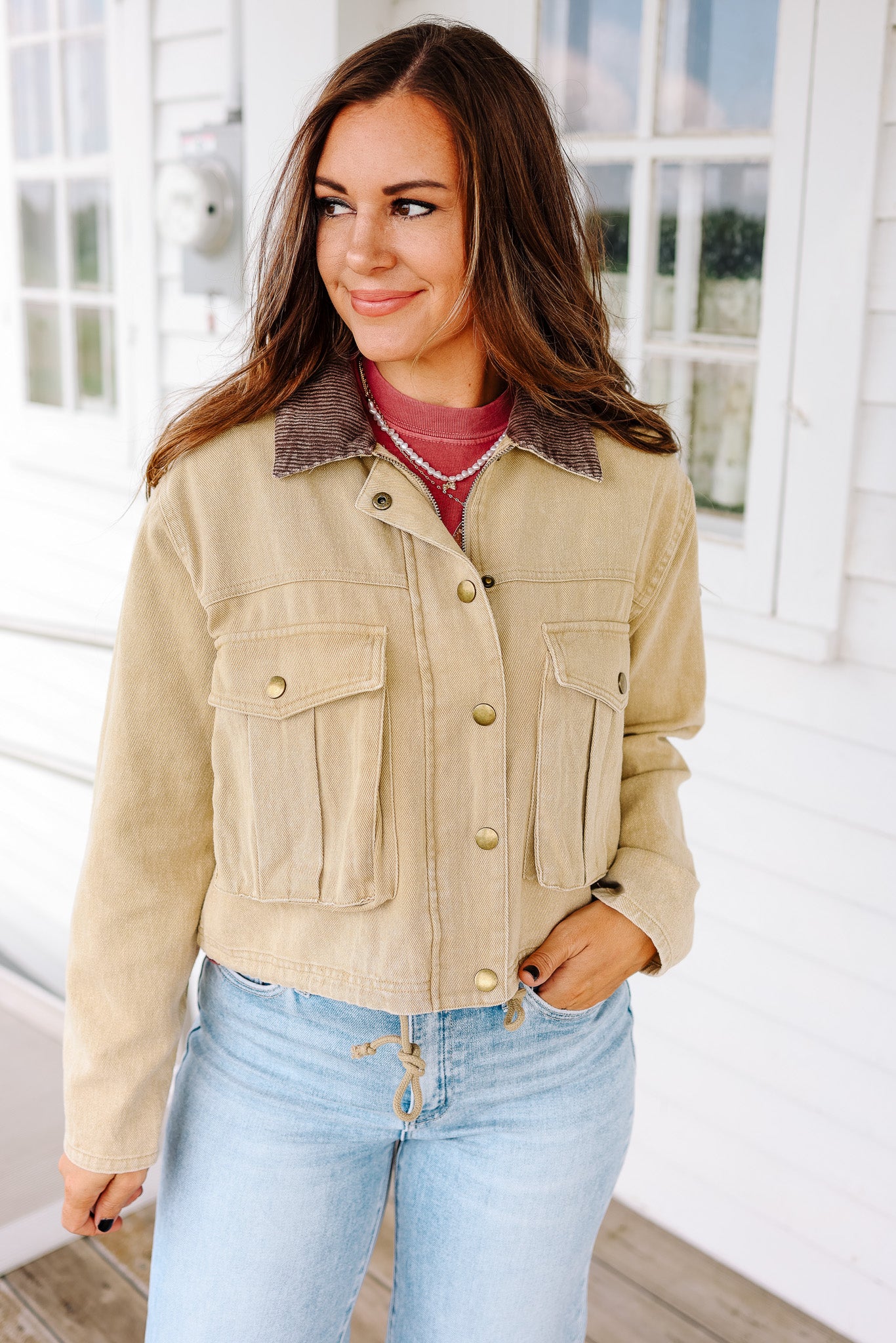 West Crop Jacket - Sand