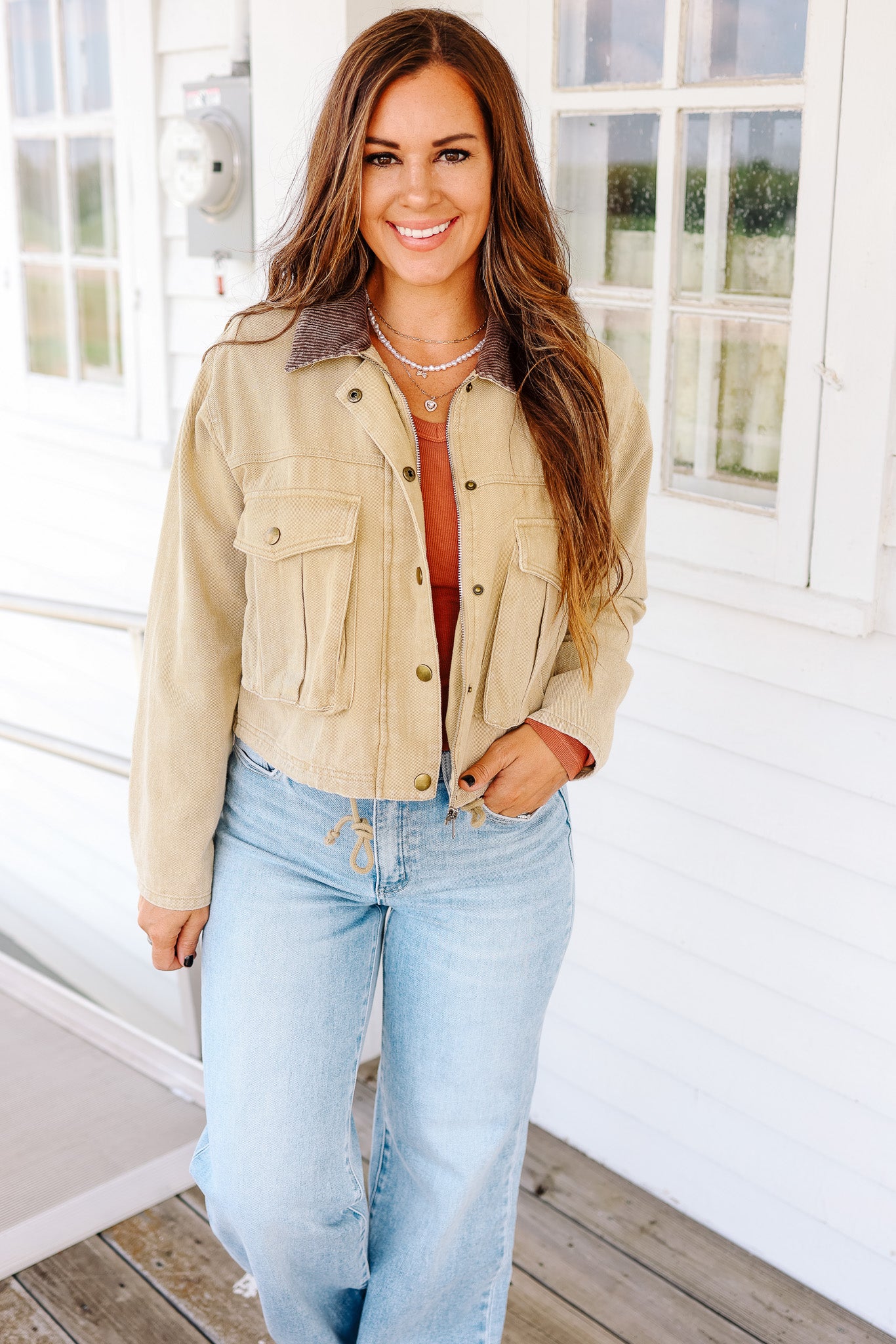 West Crop Jacket - Sand