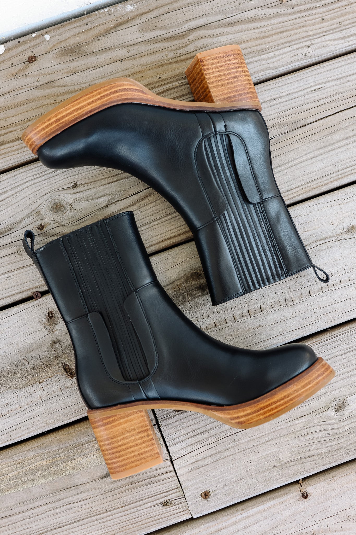 Tricia Platform Mid-Calf Booties - Black