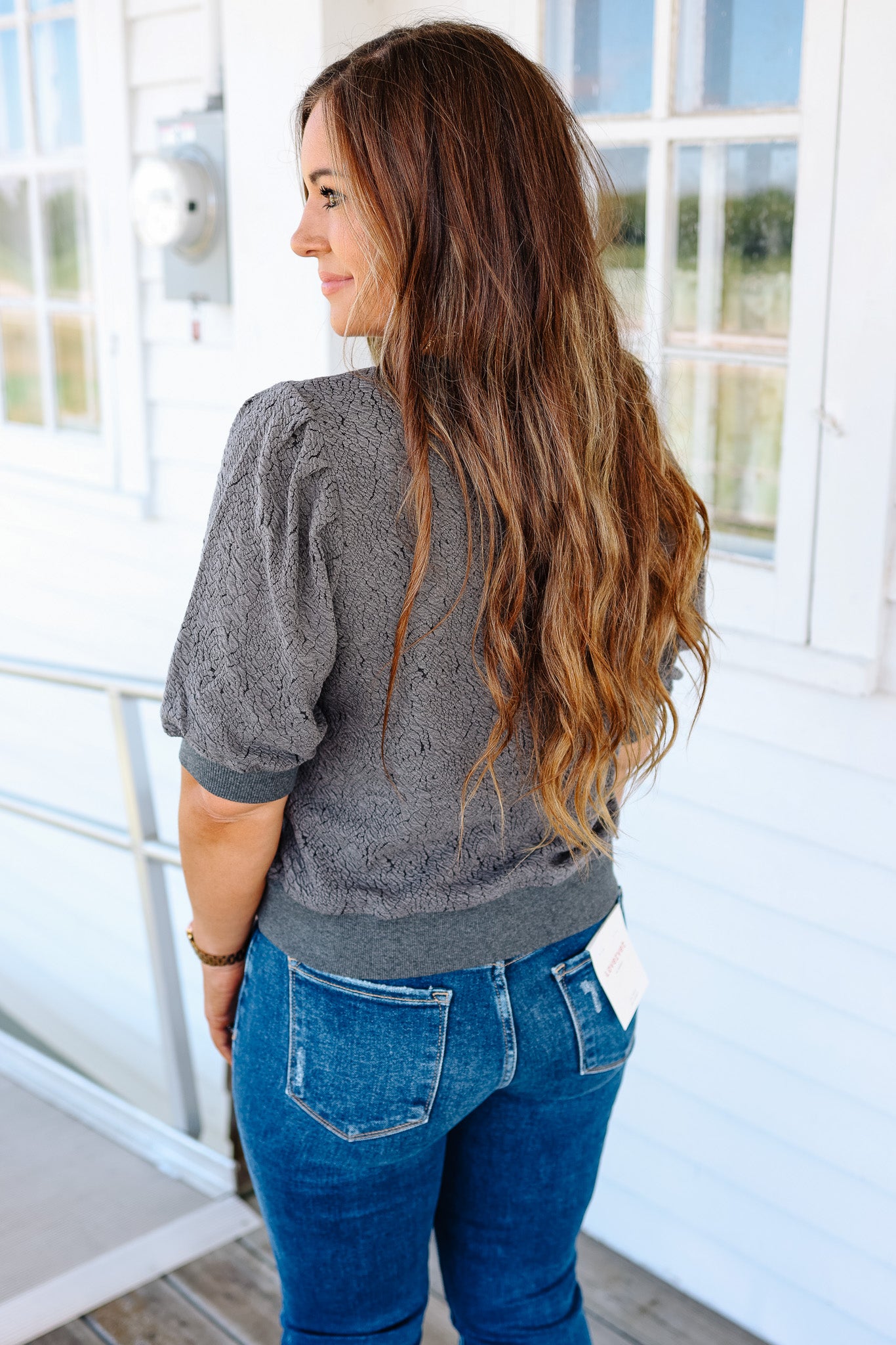 Clara Floral Textured Knit Top