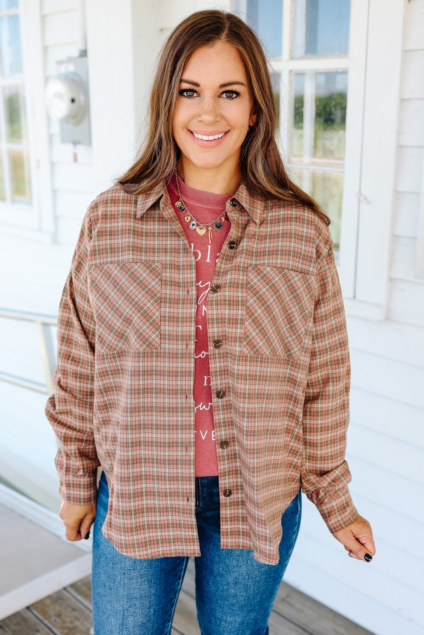 Ruby Plaid Button Down Shirt
