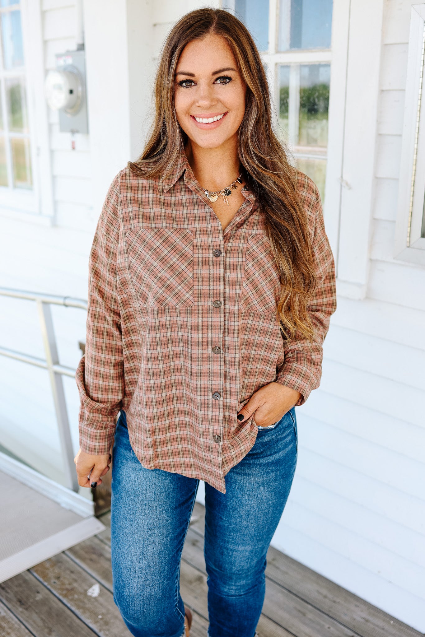 Ruby Plaid Button Down Shirt