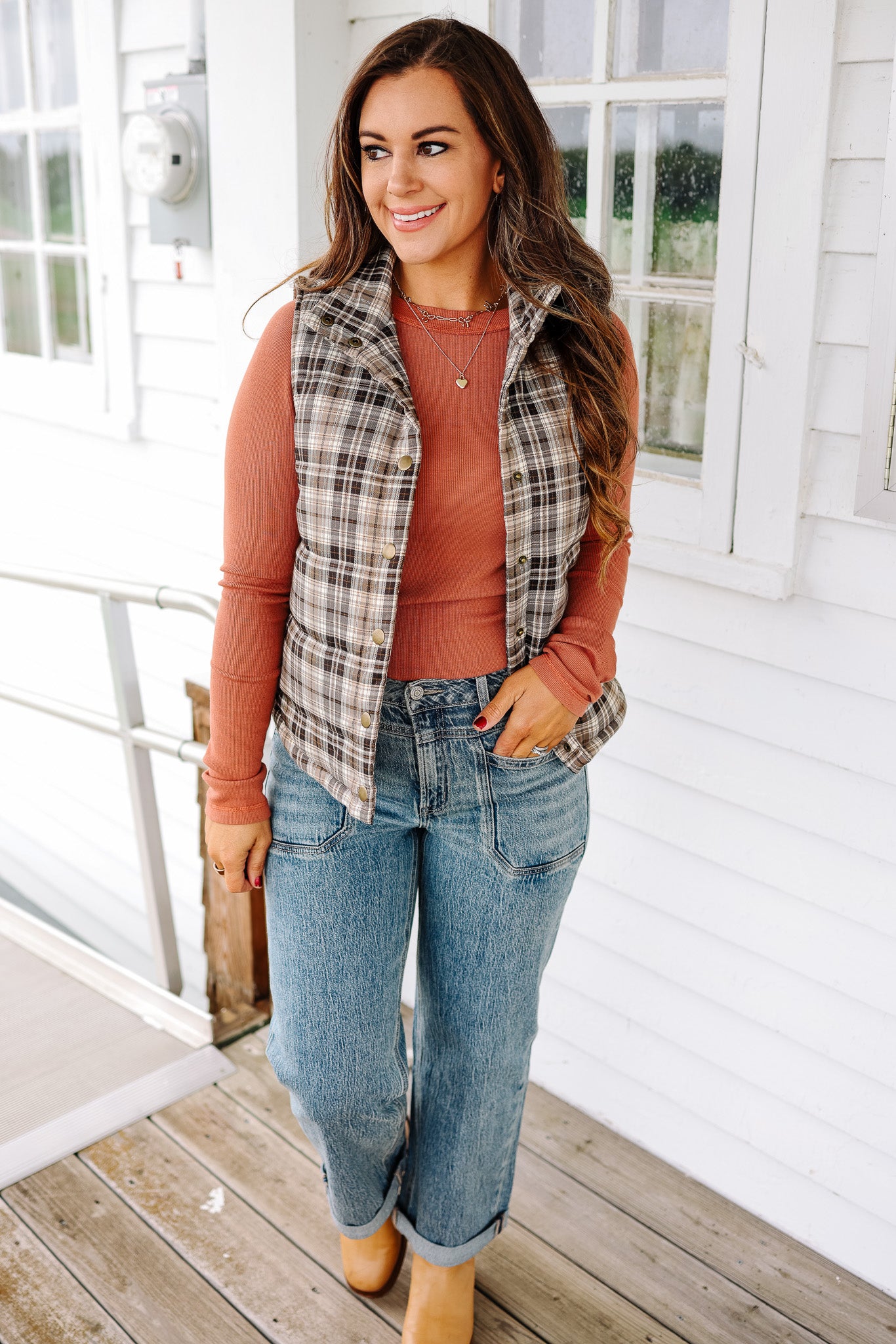 Tatum Plaid Puffer Vest