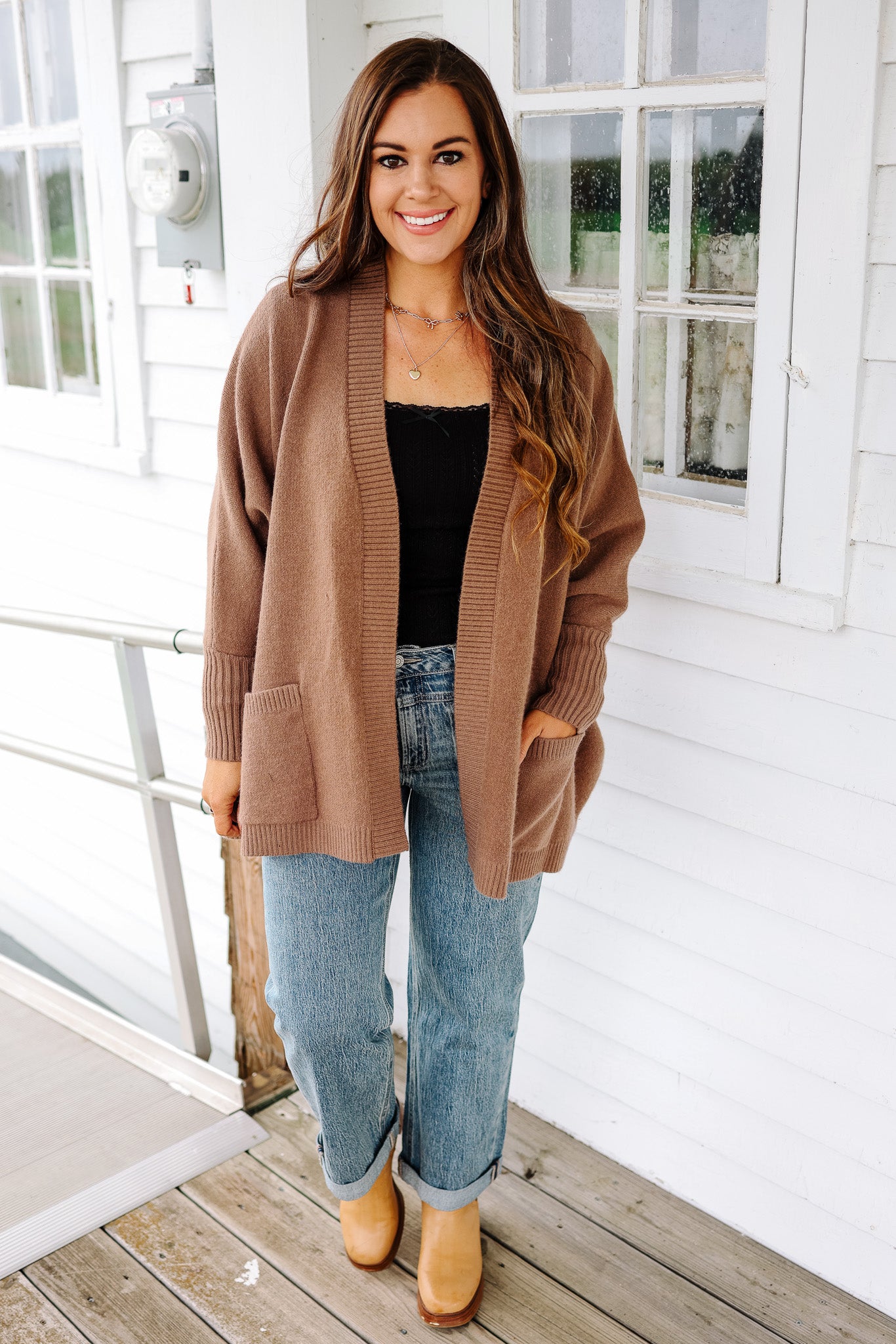 Ozzy Dolman Sleeve Cardigan - Mocha