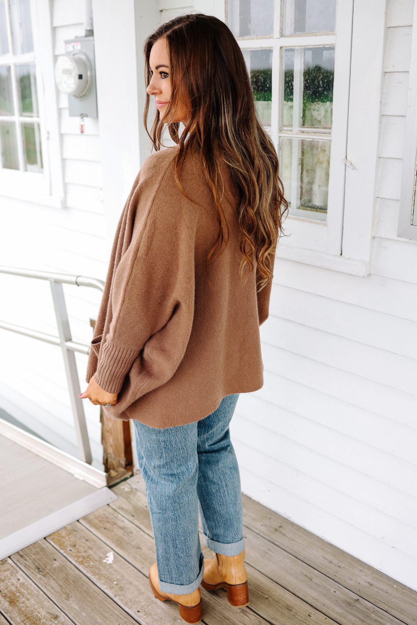 Ozzy Dolman Sleeve Cardigan - Mocha