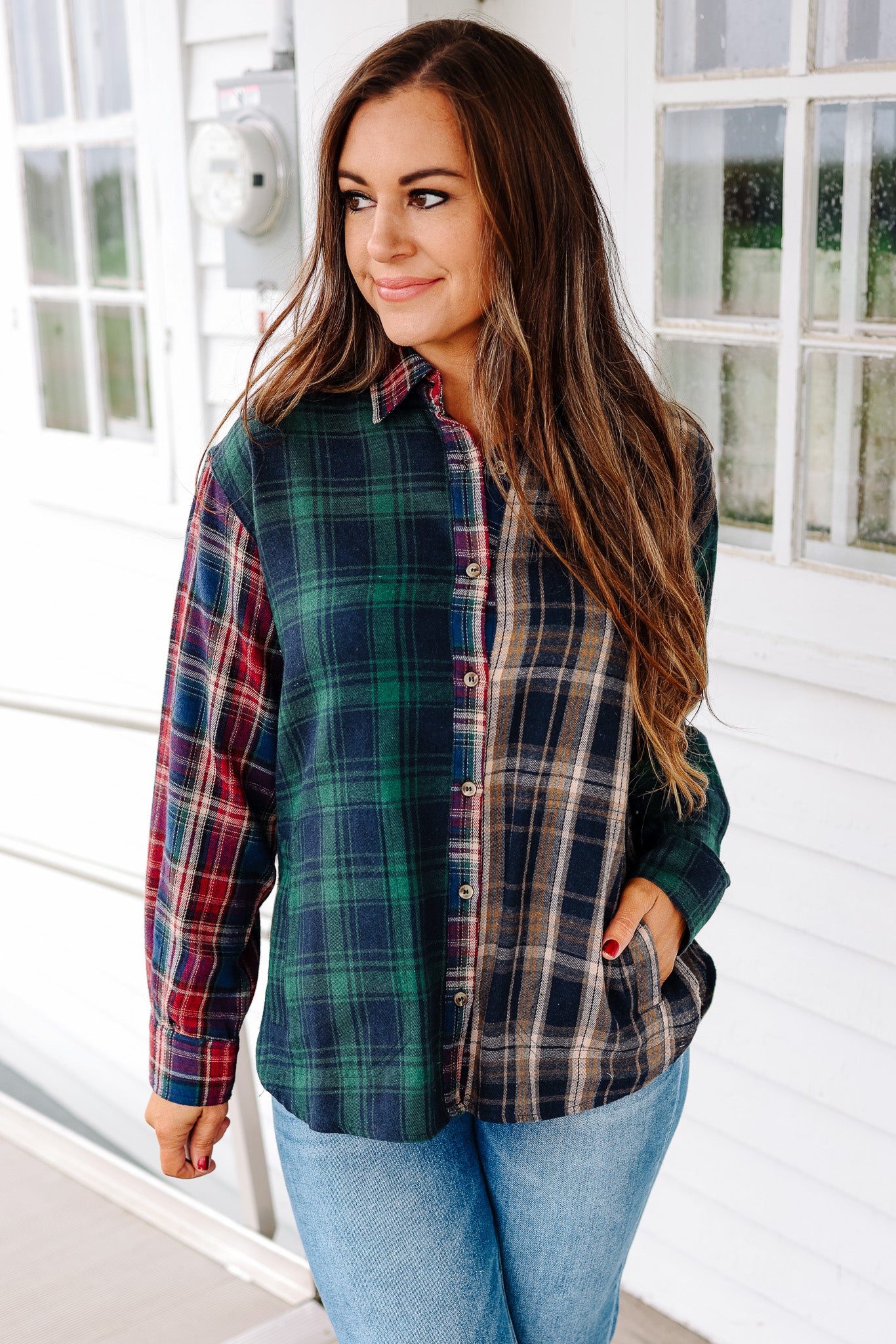 Emersyn Mixed Plaid Button Down