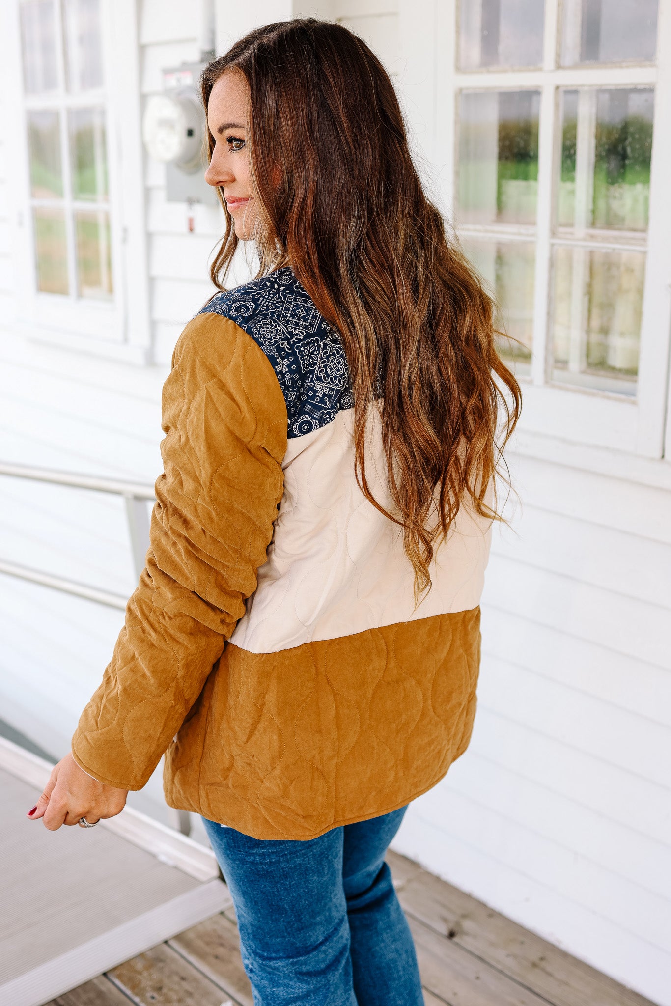 Bandana Print Fleece Lined Jacket