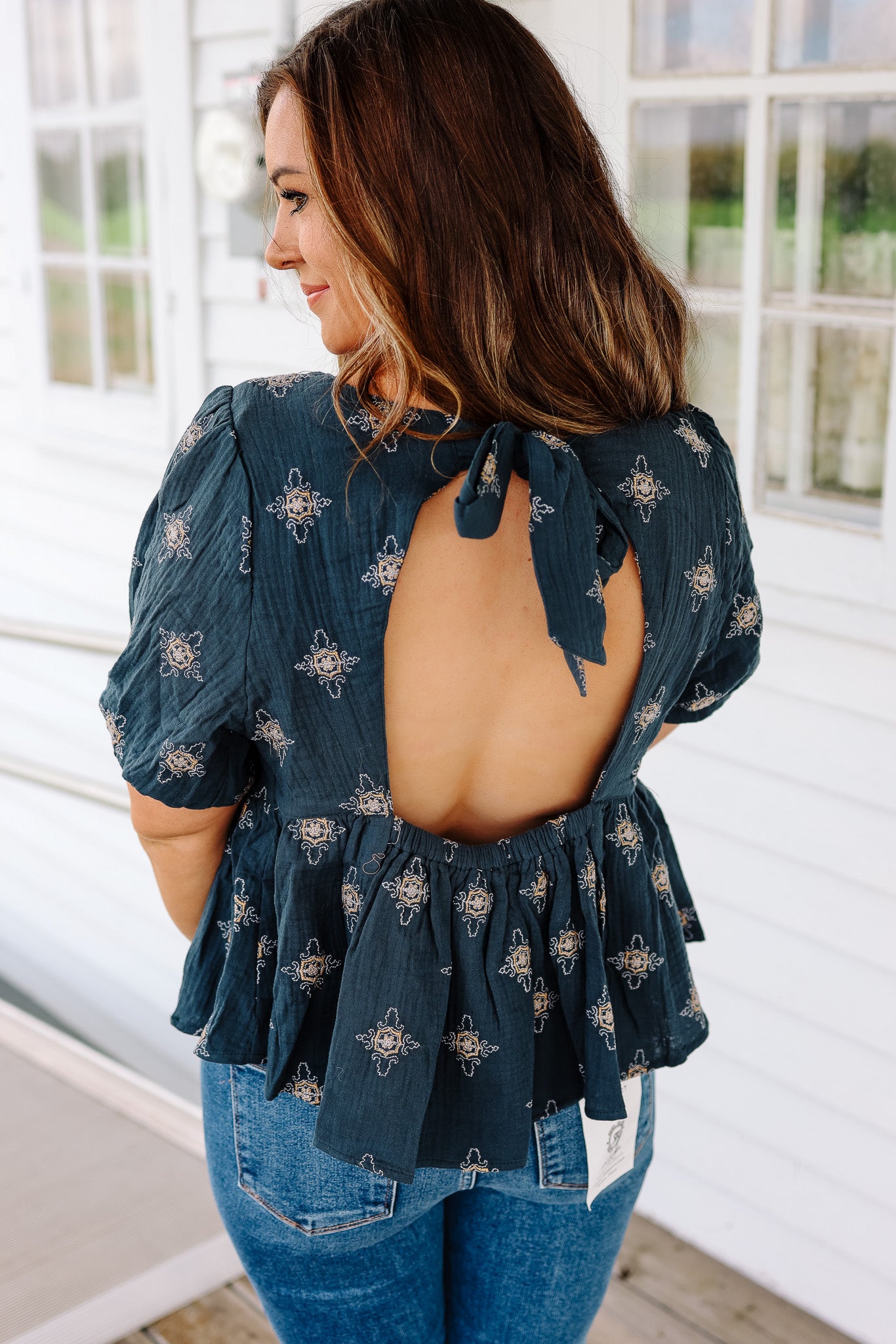 Leni Tie Back Top - Winter Spruce