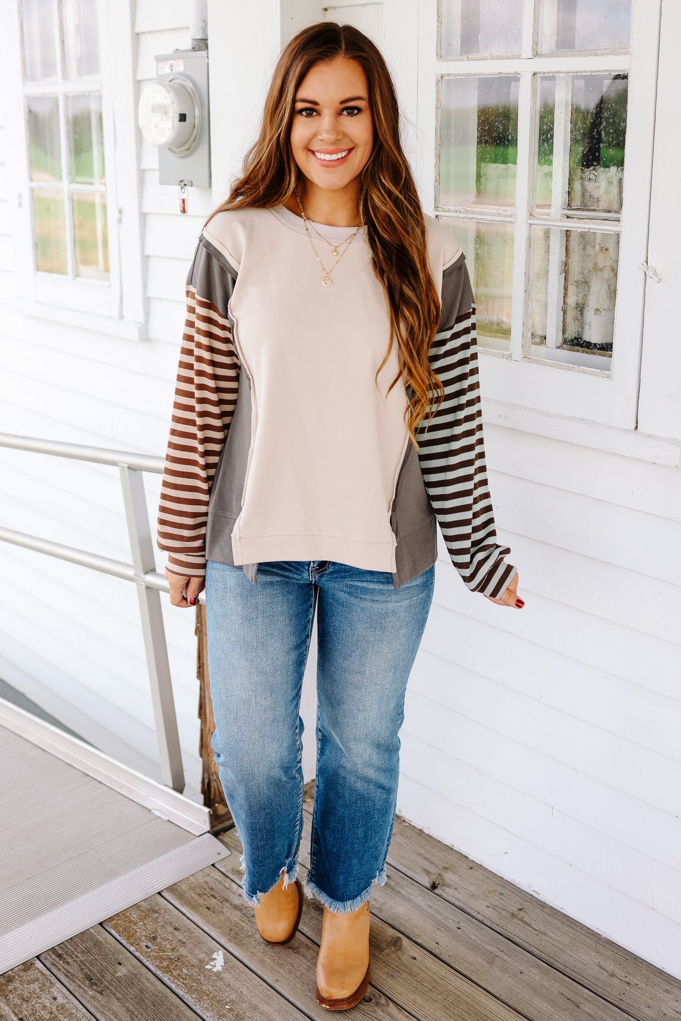 Lindsay Colorblock Dolman Sleeve Top