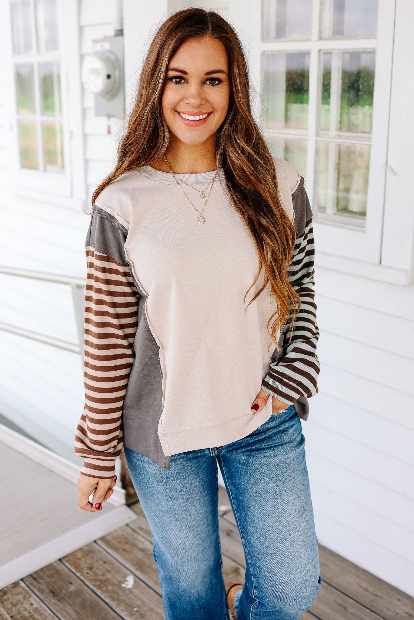 Lindsay Colorblock Dolman Sleeve Top